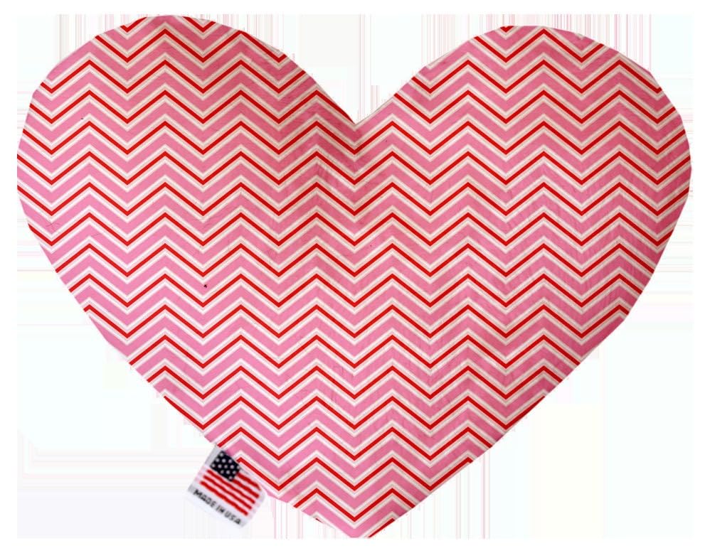 Pet and Dog Plush Heart or Bone Toy, "Valentine's Day Plaids, Dots & Chevron Group" (Available in different sizes and patterns!) Cupid Pink Plaid 6" Plush Heart
