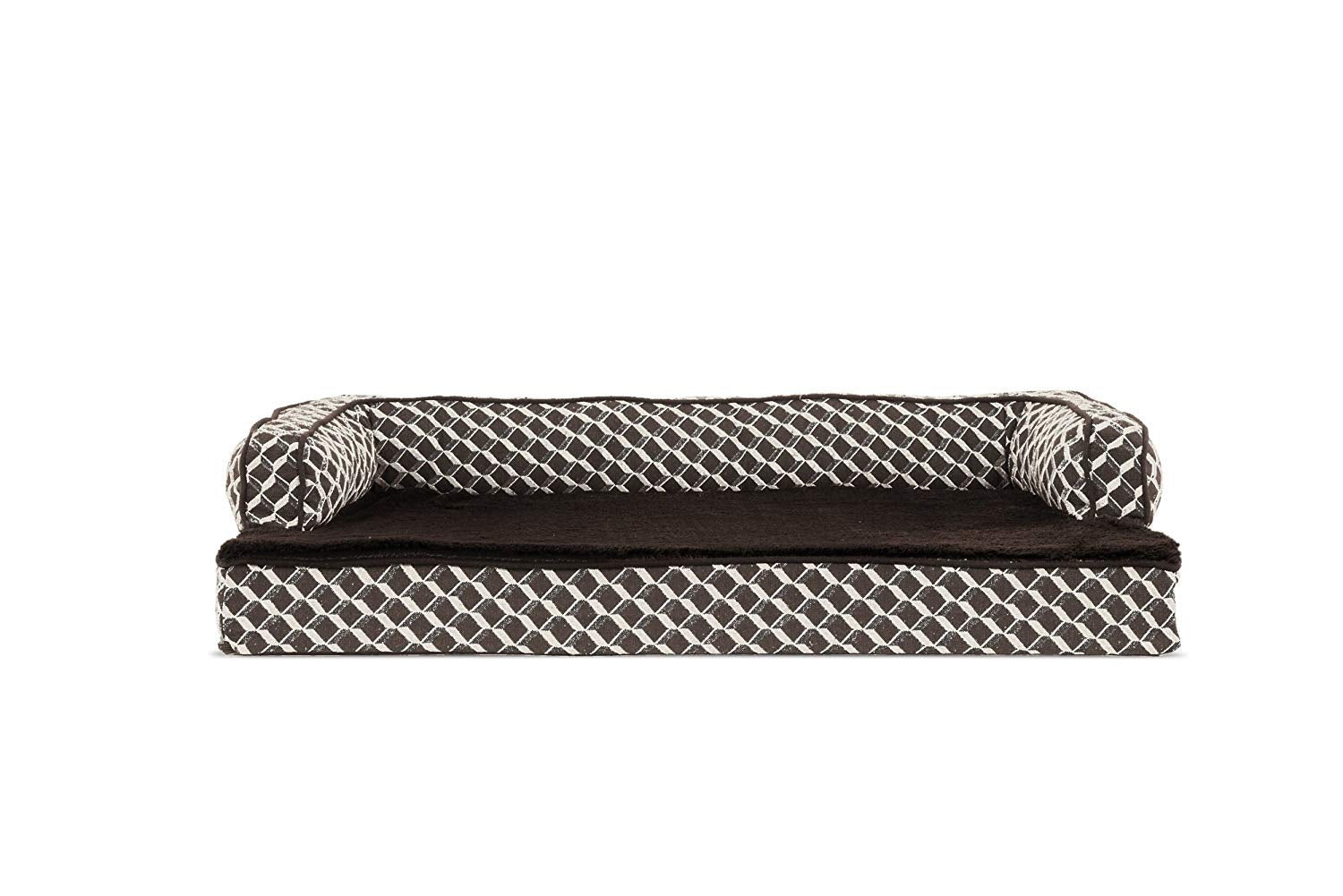 Furhaven Orthopedic Dog Bed for Medium/Small Dogs w/ Removable Bolsters & Washable Cover, For Dogs Up to 35 lbs - Plush & Woven
