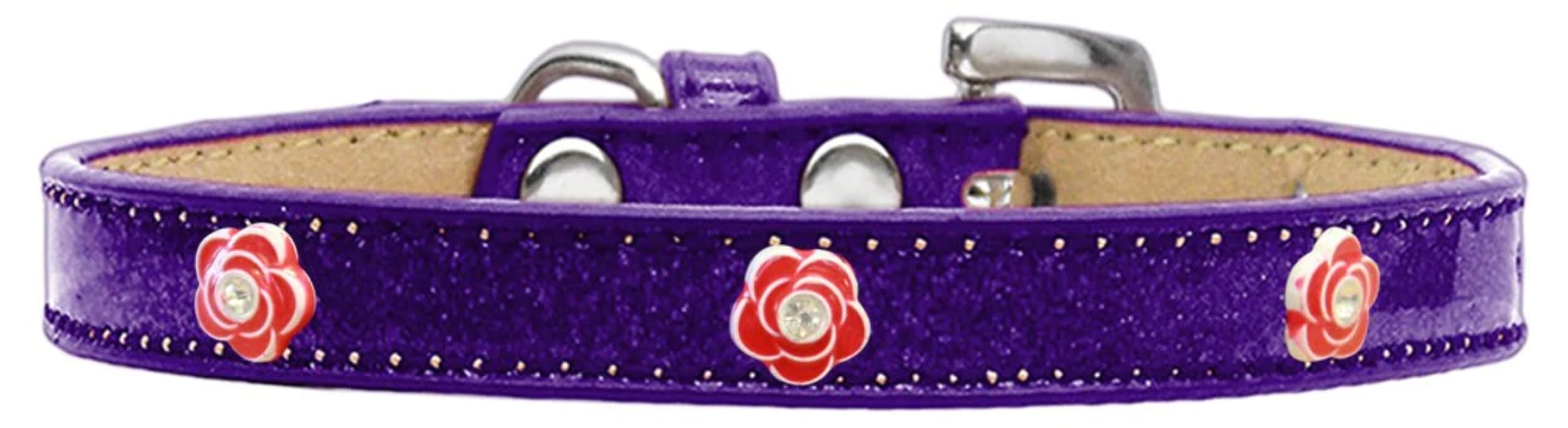 Dog, Puppy & Pet Widget Ice Cream Collar, Red Roses Gold 20