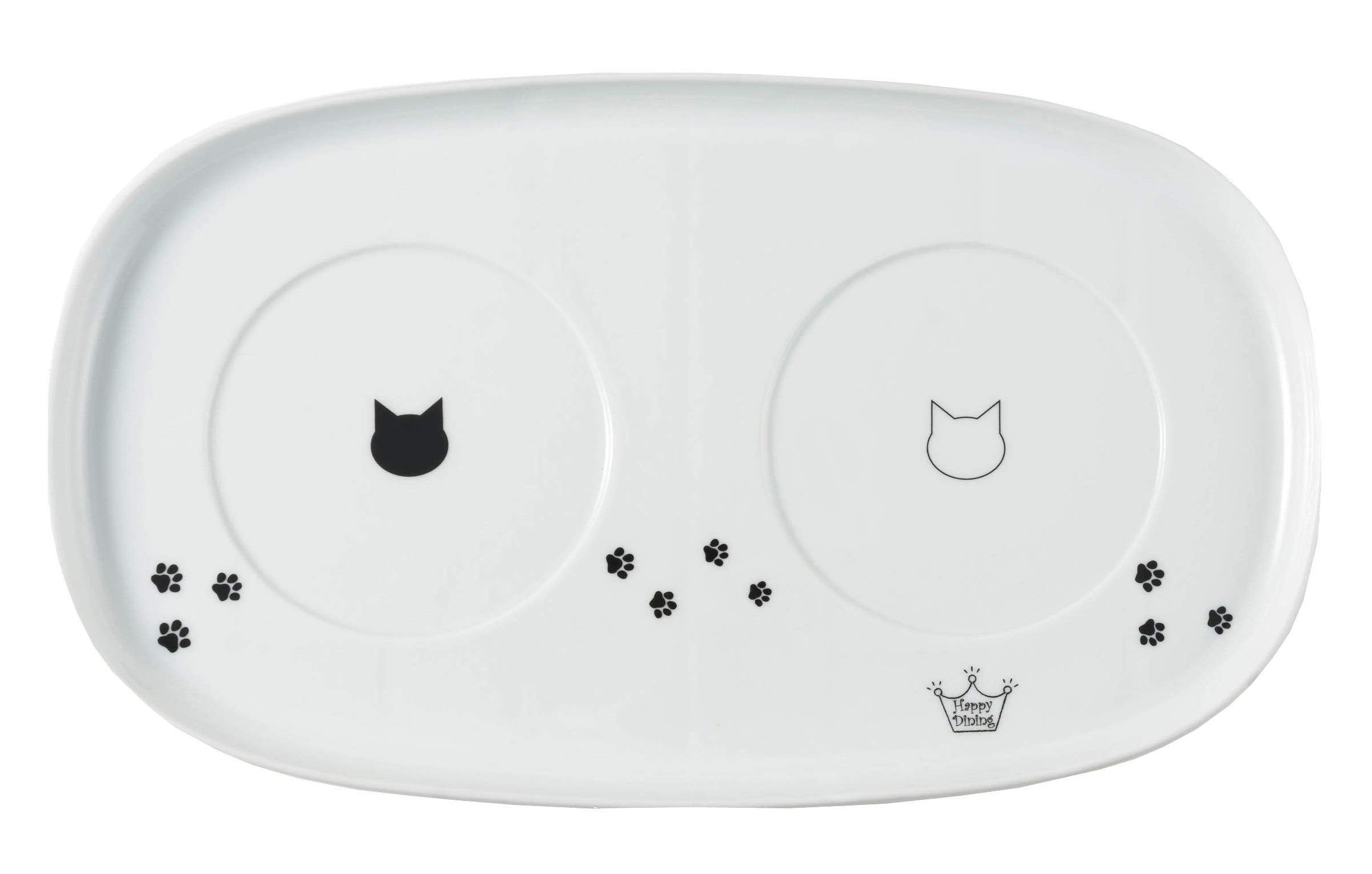 Raised Cat Bowls and Double Dining Tray Set (Cat)