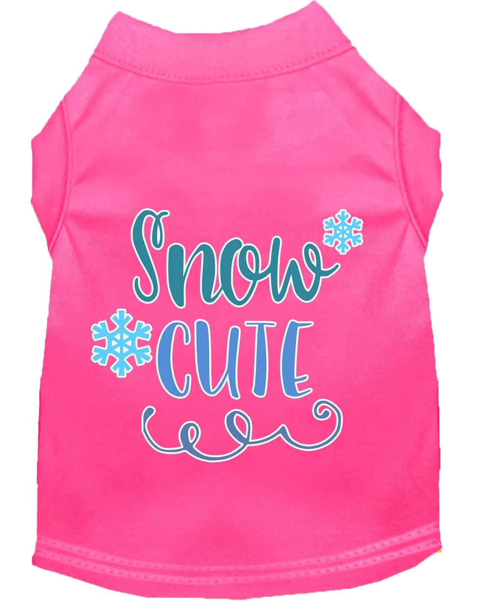 Christmas Pet Dog & Cat Shirt Screen Printed, "Snow Cute" Green 2XL (20-25 lbs.)