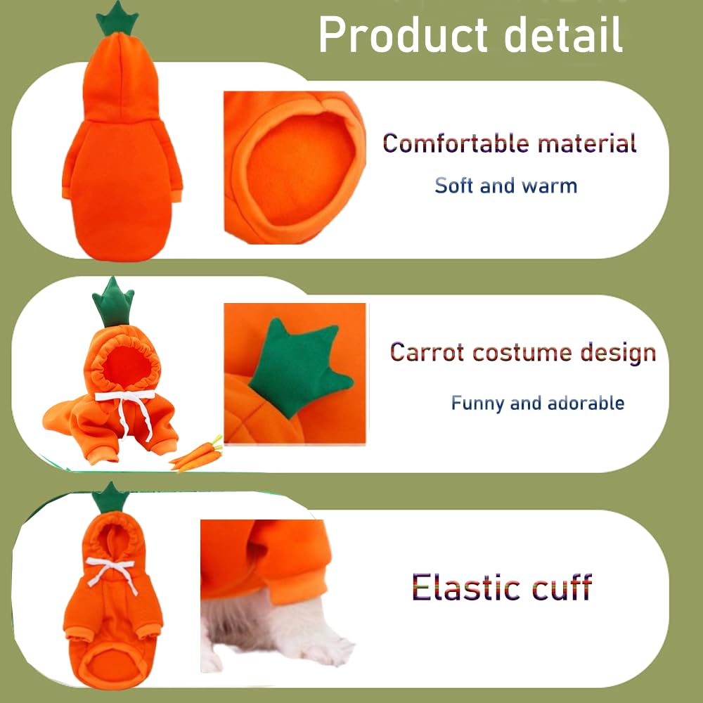 Aniac Funny Pet Clothes For Small Dog Cat Carrot Hoodies Warm Sweatshirt Coat With Fruit Hood Fall Puppy Cat Sweater Halloween E