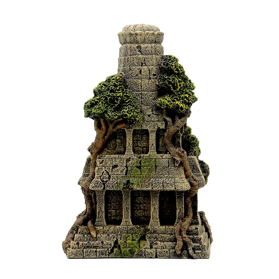 Blue Ribbon EE-5657 Cambodian Temple Ruins Exotic Environments Aquarium Ornament, Brown