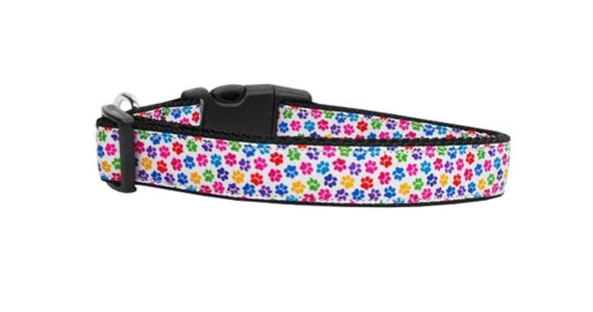 Pet Dog & Cat Nylon Collar or Leash, "Confetti Paws" XS Collar