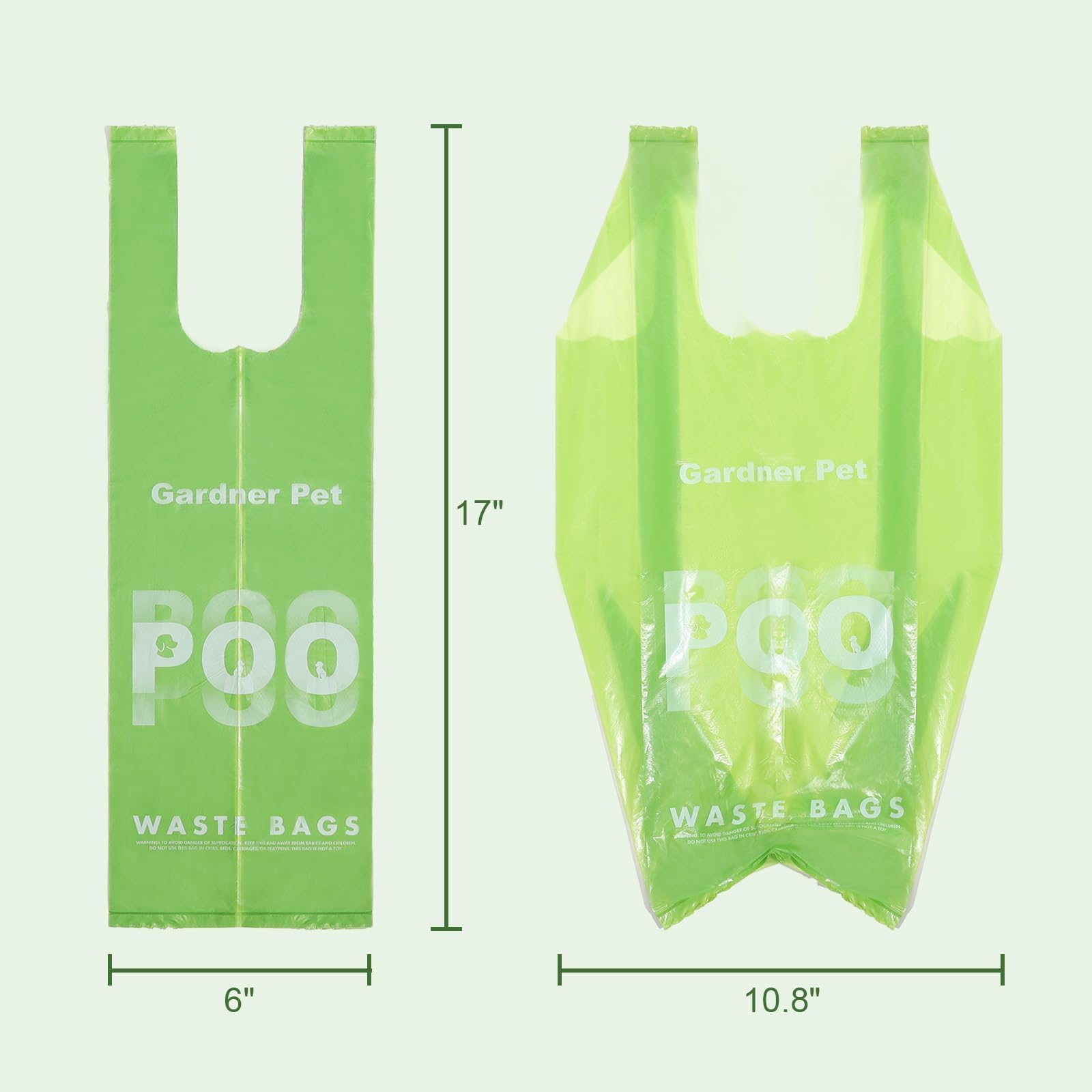 Dog Poop Bags With Handles 15 Rolls, 180 Counts Pine Scented Dog Waste Bags With Dispenser, Leak Proof And Extra Thick, Easy-Tie