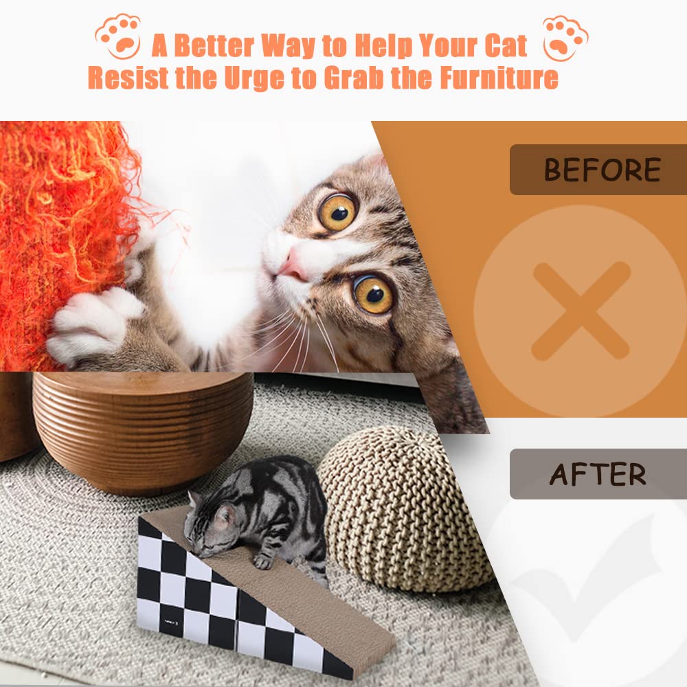 Fluffydream Cat Scratching Board With Ball, Triangle Cat Scratching Cardboard, Multiple Scratching Angles, 2-In-1 Scratching Lou