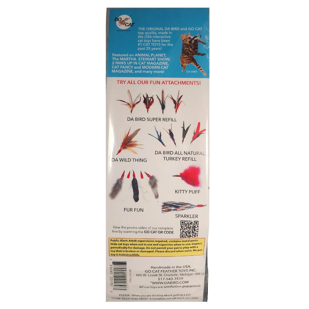 Go Cat Da Fur Thing Cat Toy - Rabbit Fur & Feather, Catnip Stuffed, Multi Color, One Size, Model GC00180