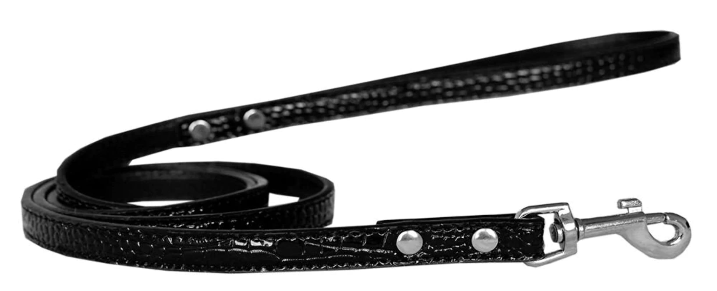 Dog, Puppy & Pet Designer Croc Leash Blank, Plain Silver 1/2" wide x 4' long