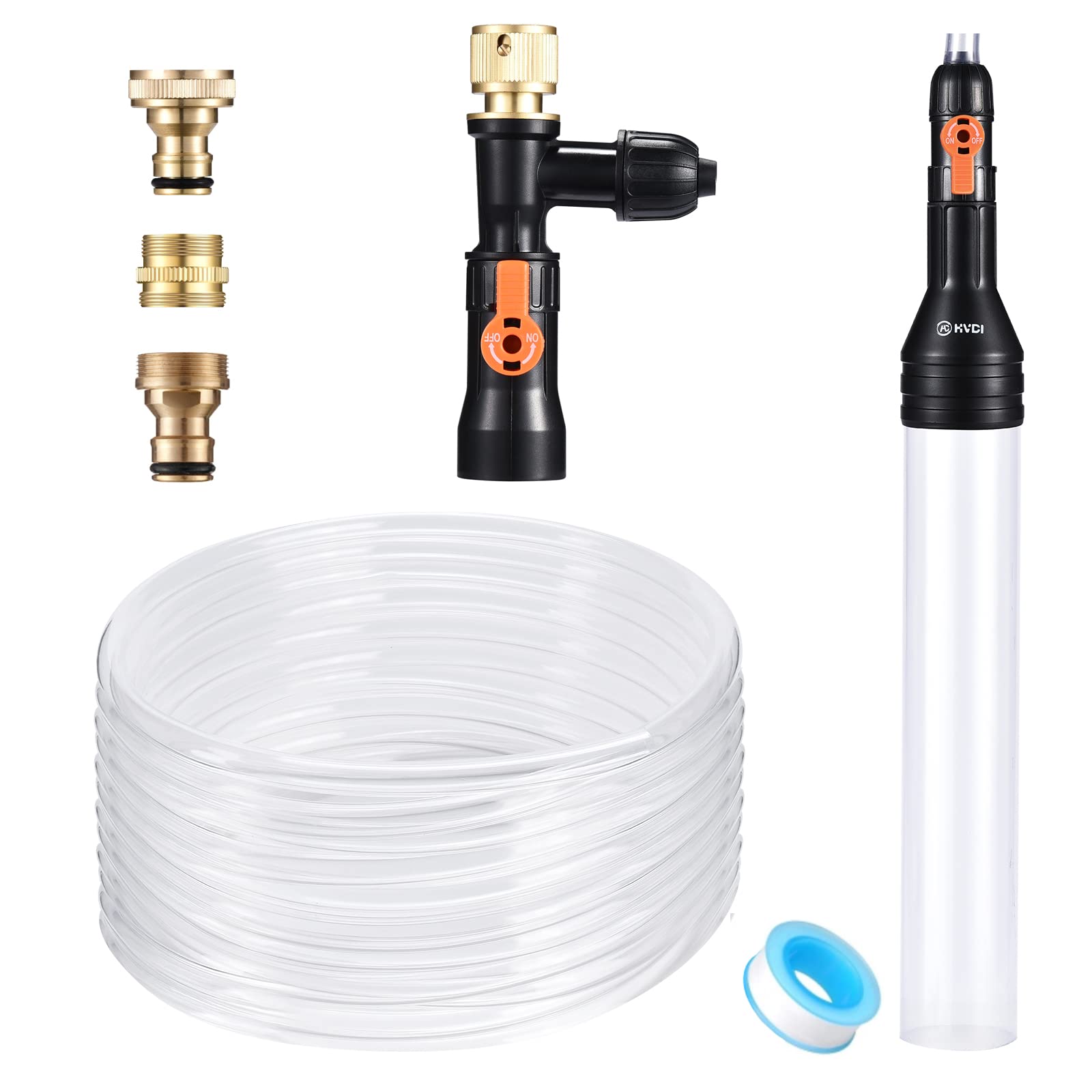 Enomol Gravel Vacuum For Aquarium Water Changer Fish Tank Cleaning Tools,Siphon Universal Quick Pump Aquarium Water Changing (50Ft)