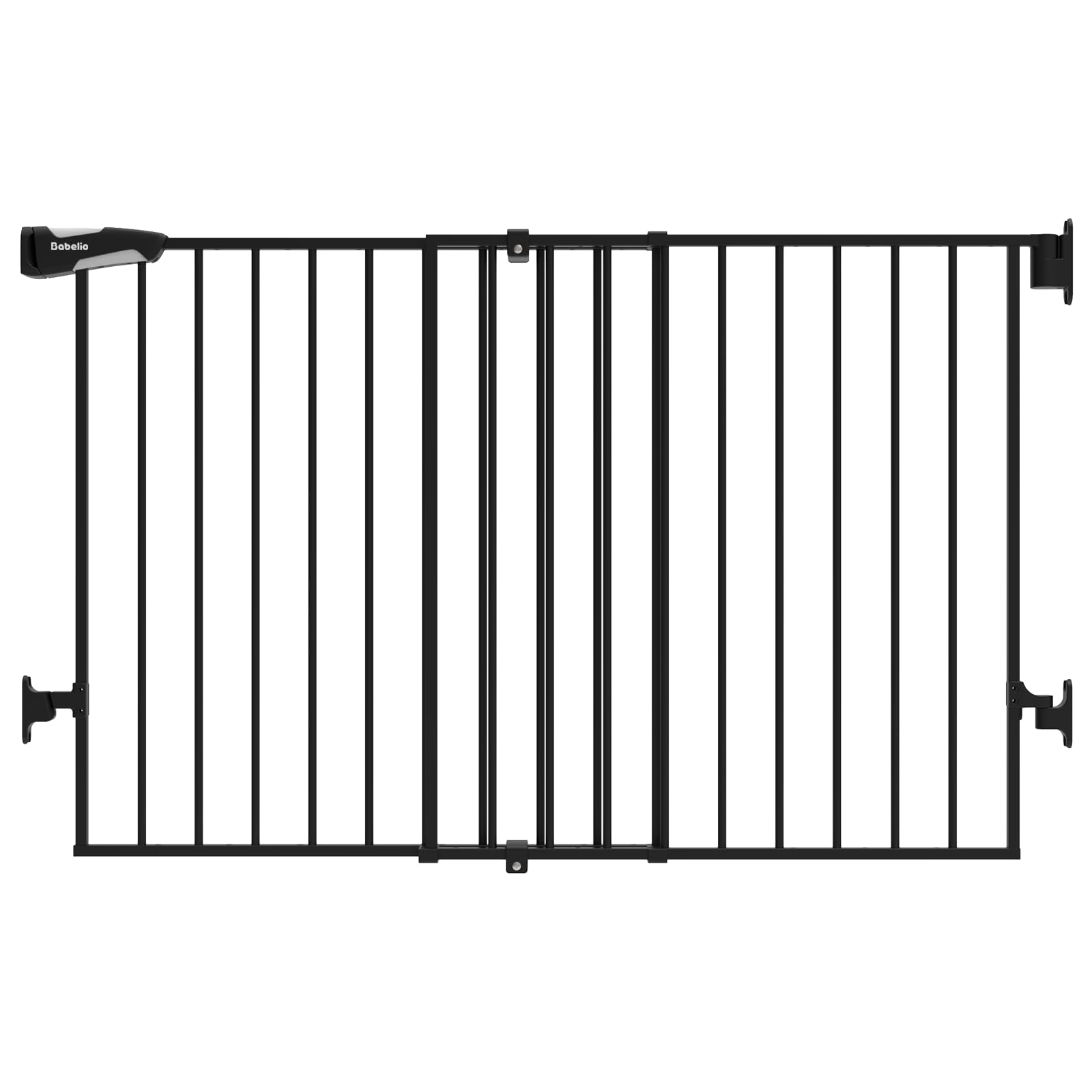Babelio 31.5-55' No Bottom Bar Baby Gate Extra Wide, 2-In-1 Auto Close Dog Gate For The House, Stairs And Doorways, With Large Walk Thru Door, Black