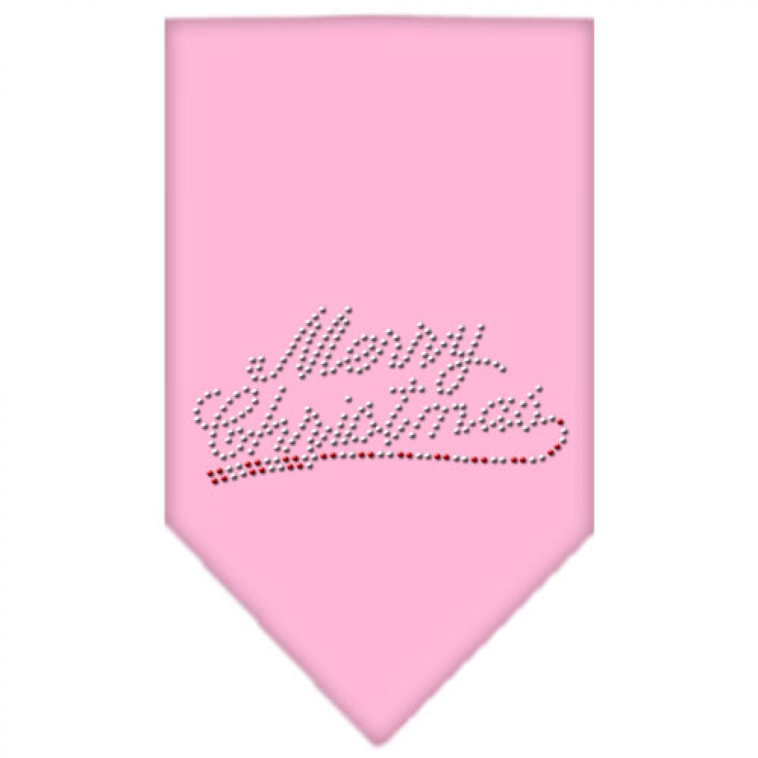 Mirage Pet Products Merry Christmas Rhinestone Bandana, Large, Light Pink