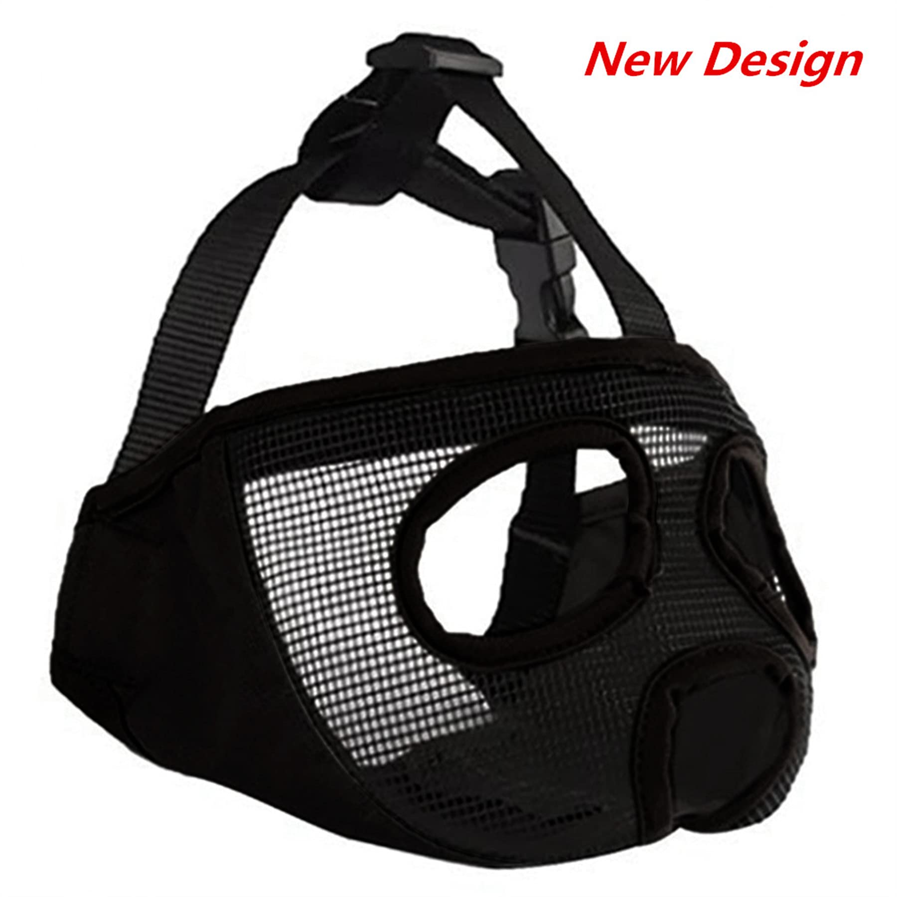 Jyhy Short Snout Dog Muzzle- Adjustable Breathable Mesh Bulldog Muzzle For Biting Chewing Licking Grooming Dog Mask,Black S