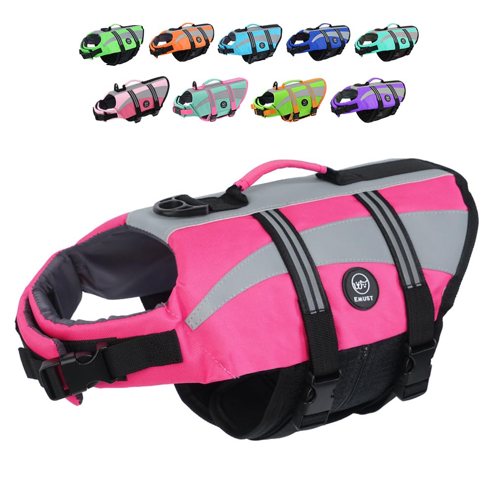 Emust Dog Life Vests, Adjustable Dog Life Jackets For Small Dogs With Enhanced Buoyancy, Small Dog Flotation Vest With Durable R