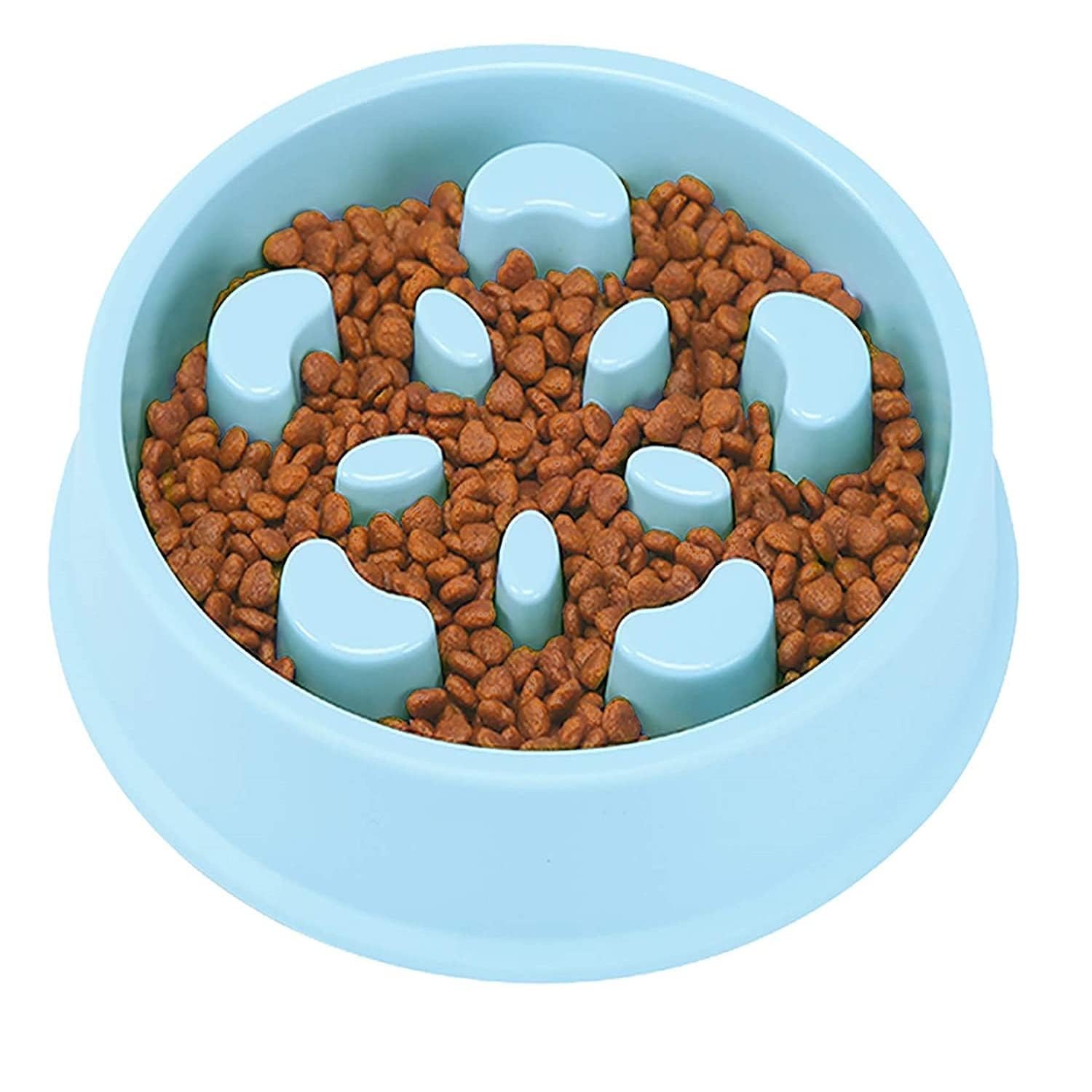 Pavityaksh Slow Feeder AntiSkid Bowl For Dogs & Cats (Blue)