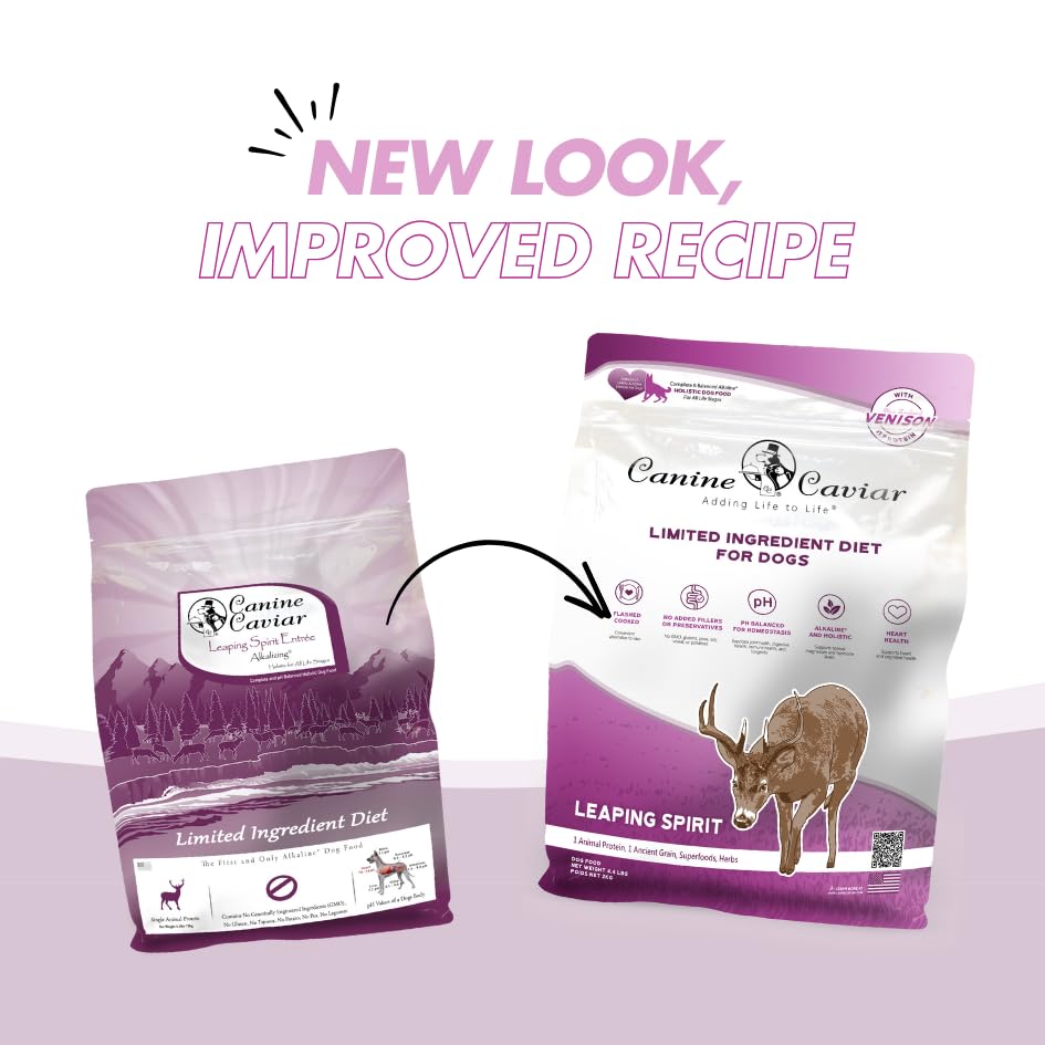 Canine Caviar - Leaping Spirit: Venison & Pearl Millet Alkaline Dry Dog Food, Limited Ingredients, Gluten-Free, Based on Science