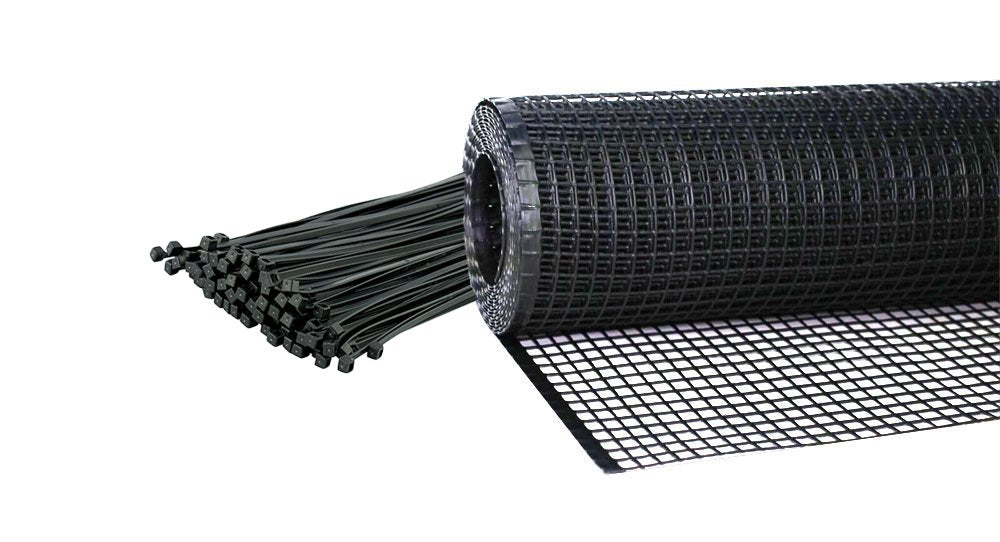 KidKusion Heavy Duty Deck Guard, Black - 30' L x 3' H | Made in USA; Indoor/Outdoor Balcony and Stairway Deck Rail Safety Net; C