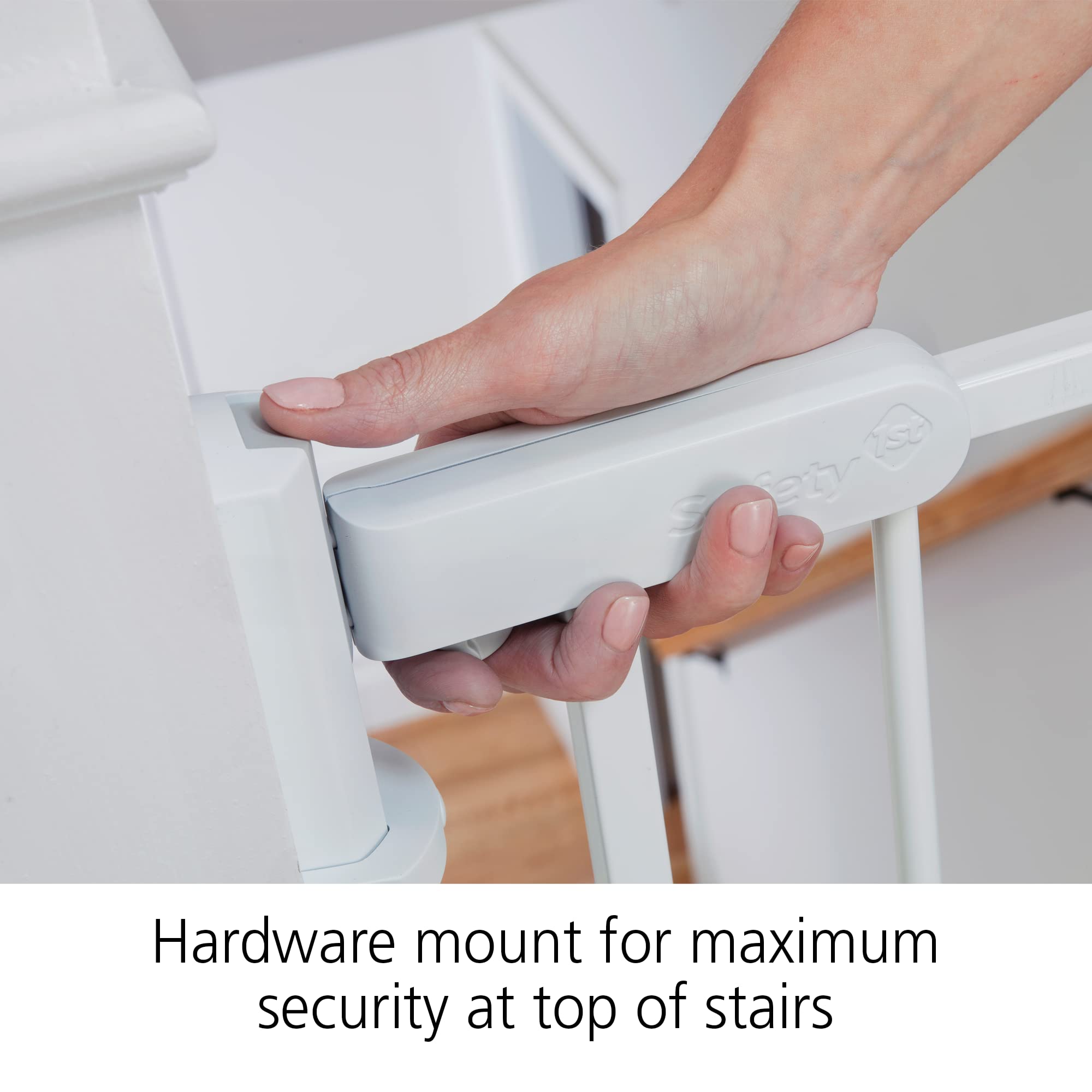 Safety 1St Ready To Install Everywhere Baby Gate, Multi-Use Baby Gate With Door For Doorways, Hallways And Stairs, White