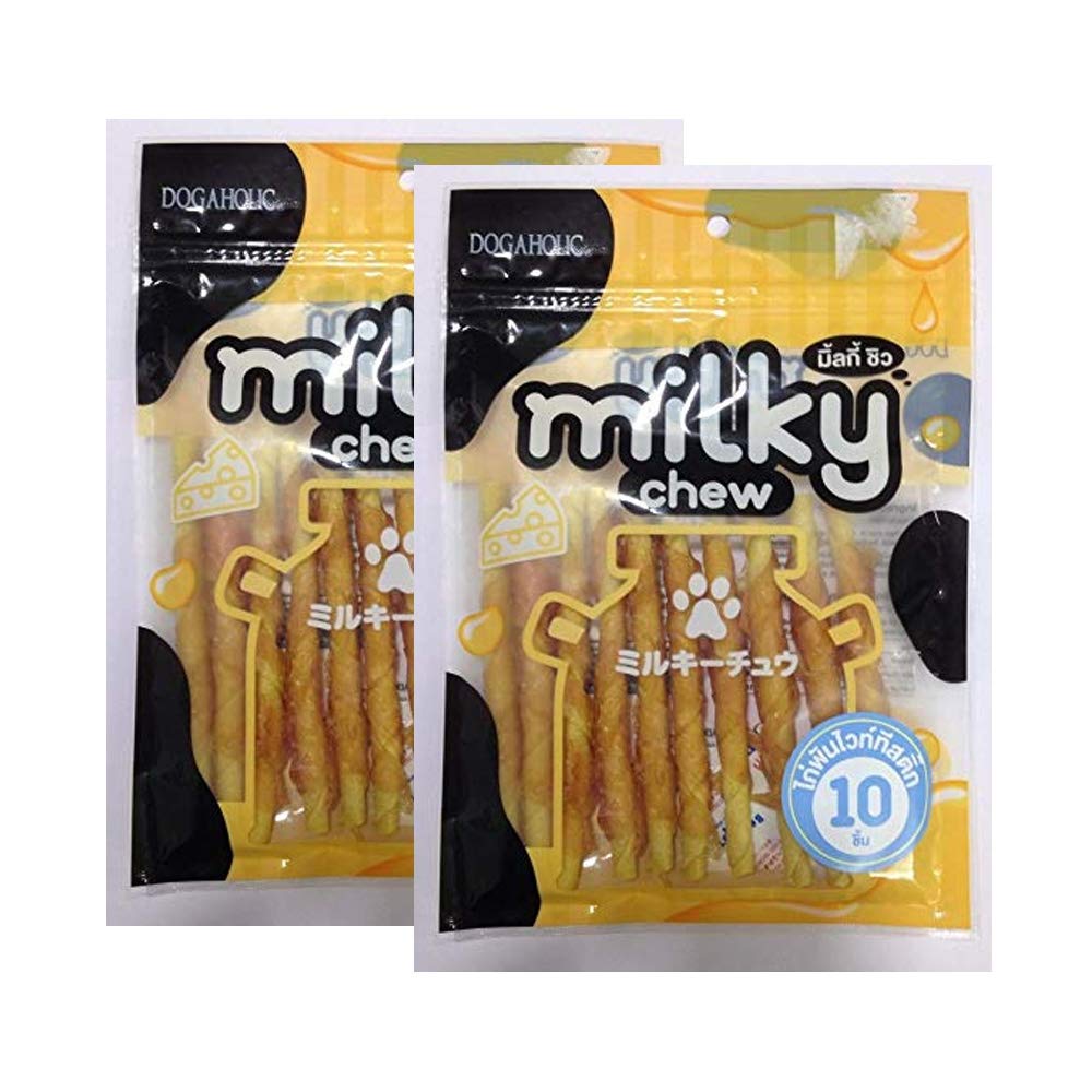 Heads Up For Tails Renas Pet Treats Milky Chew Cheese & Chicken Sticks Style 10 Pieces (Pack of 2),Adult