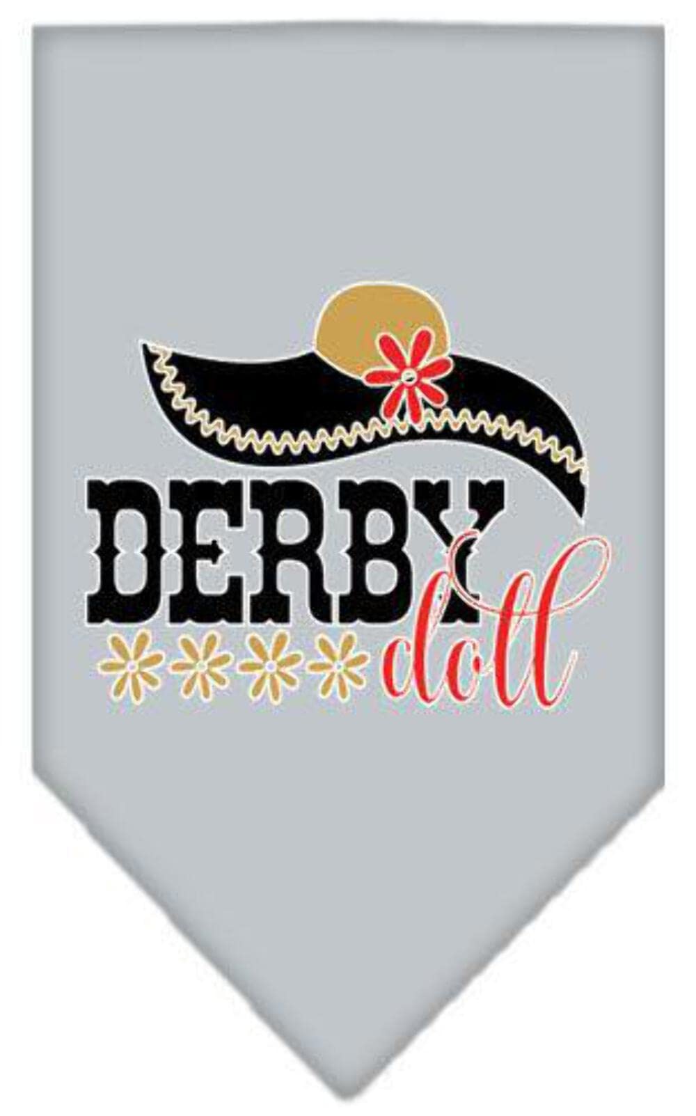 Mirage Pet Product Derby Doll Screen Print Bandana Grey Small