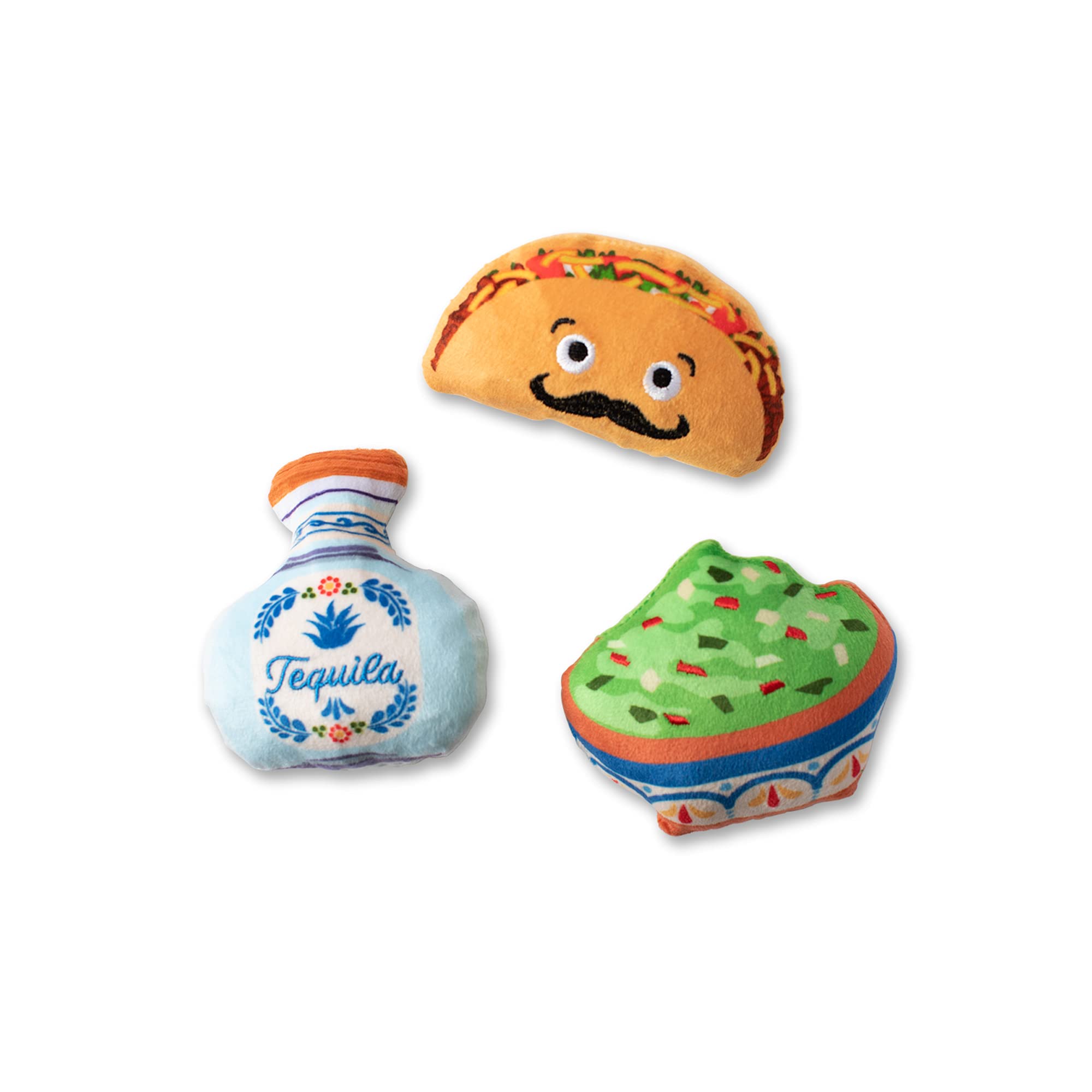 Fringe Studio Plush Dog Toy Set, Taco Tuesday, 3 Piece Set, for Small Dogs (289555)