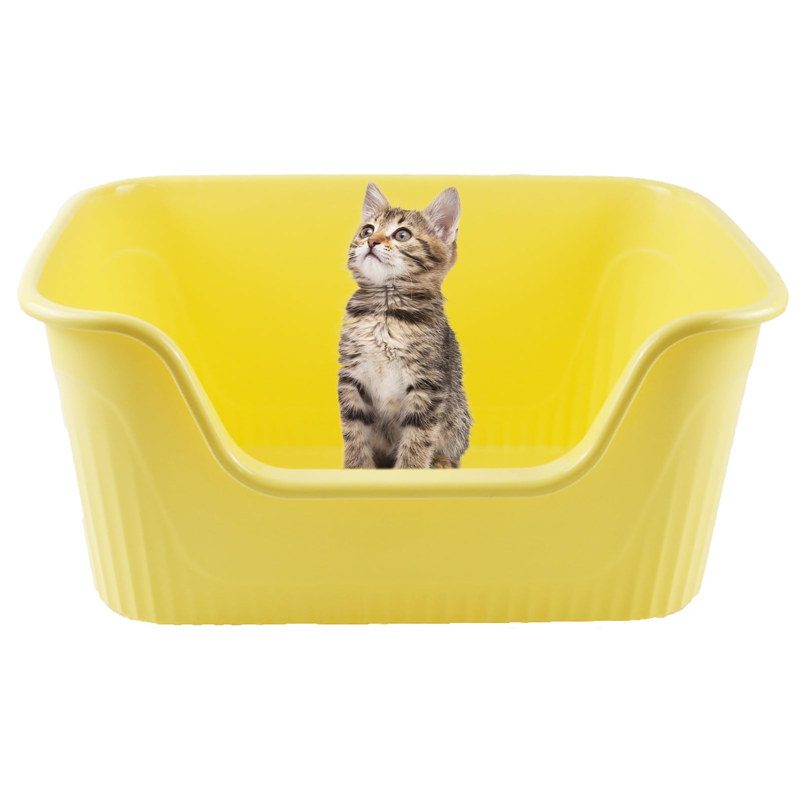 Muyg Jumbo Litter Box With High Side,21.45 X 16.14 X 10.43 Inches Extra Large Cat Litter Box Anti Splashing Non-Stick Low Entry 