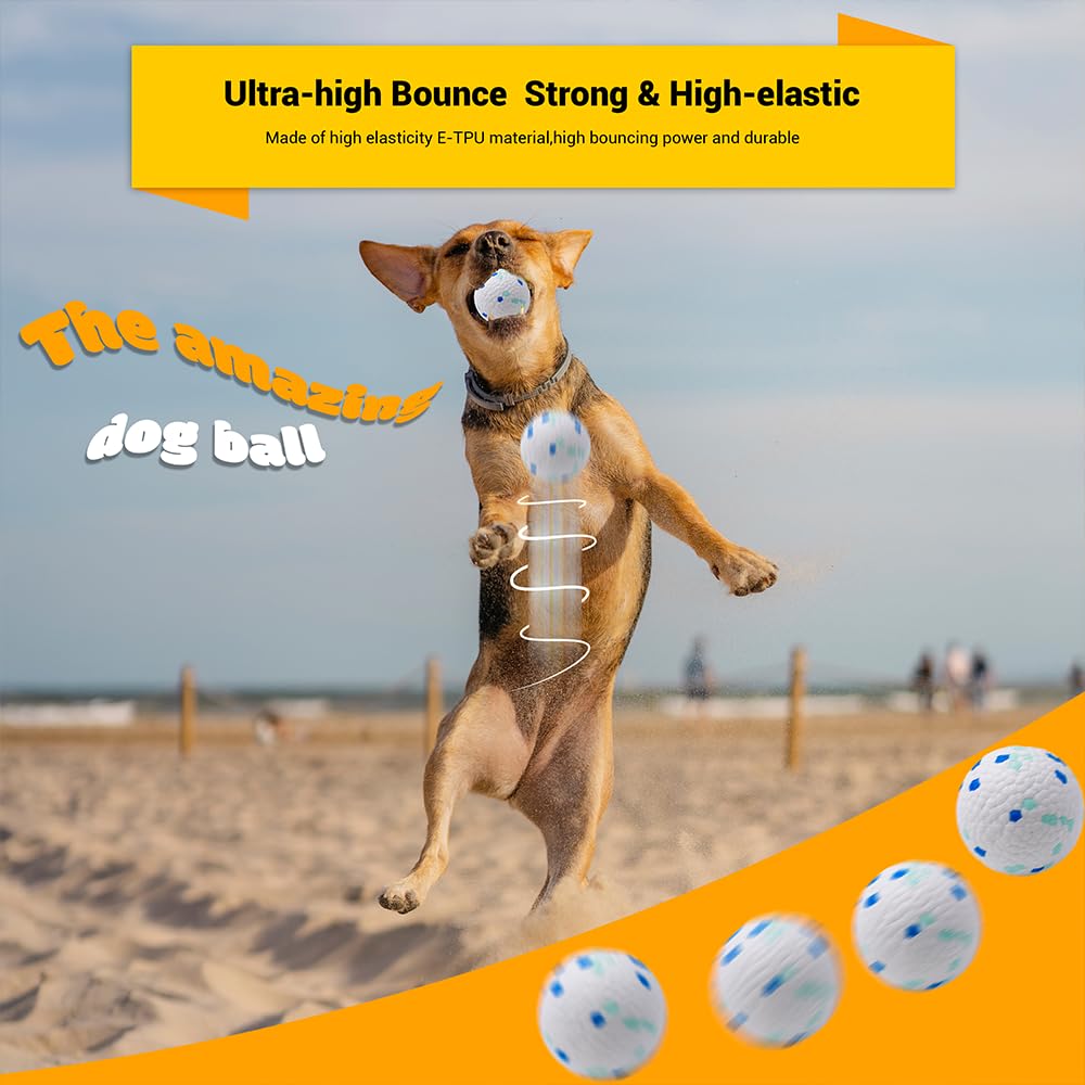 Lievuiken Dog Balls Toys For Aggressive Chewers, Indestructible Durable Bouncy Floating Balls For Dogs To Fetch, Durable Solid Rubber Ball For Training Dog(2 Pcs)