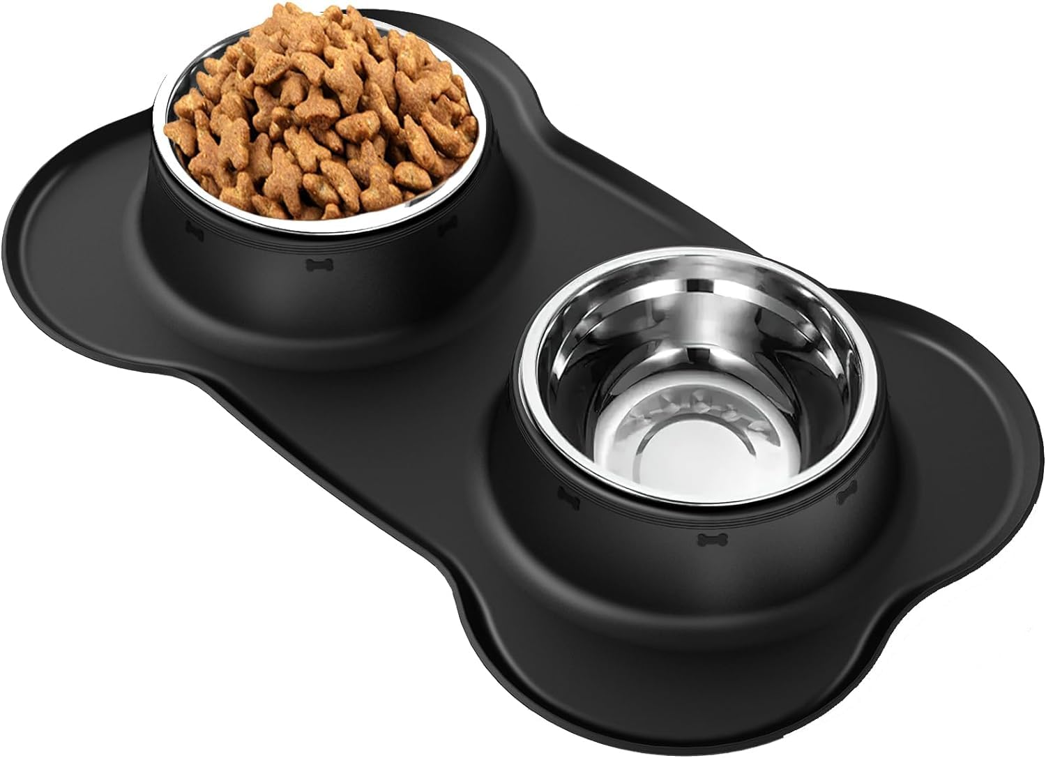 AsFrost Dog Food Bowls Stainless Steel Dog Bowls with No Spill Non-Skid Silicone Mat, Dog Food and Water Bowl Set, Dog Dishes fo
