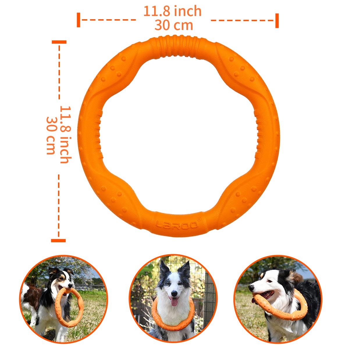 LaRoo Dog Flying Ring Toys, Floating Flying Dog Disc Toys, Summer Pet Training Outdoor Durable Chew Toys for Medium and Large Do