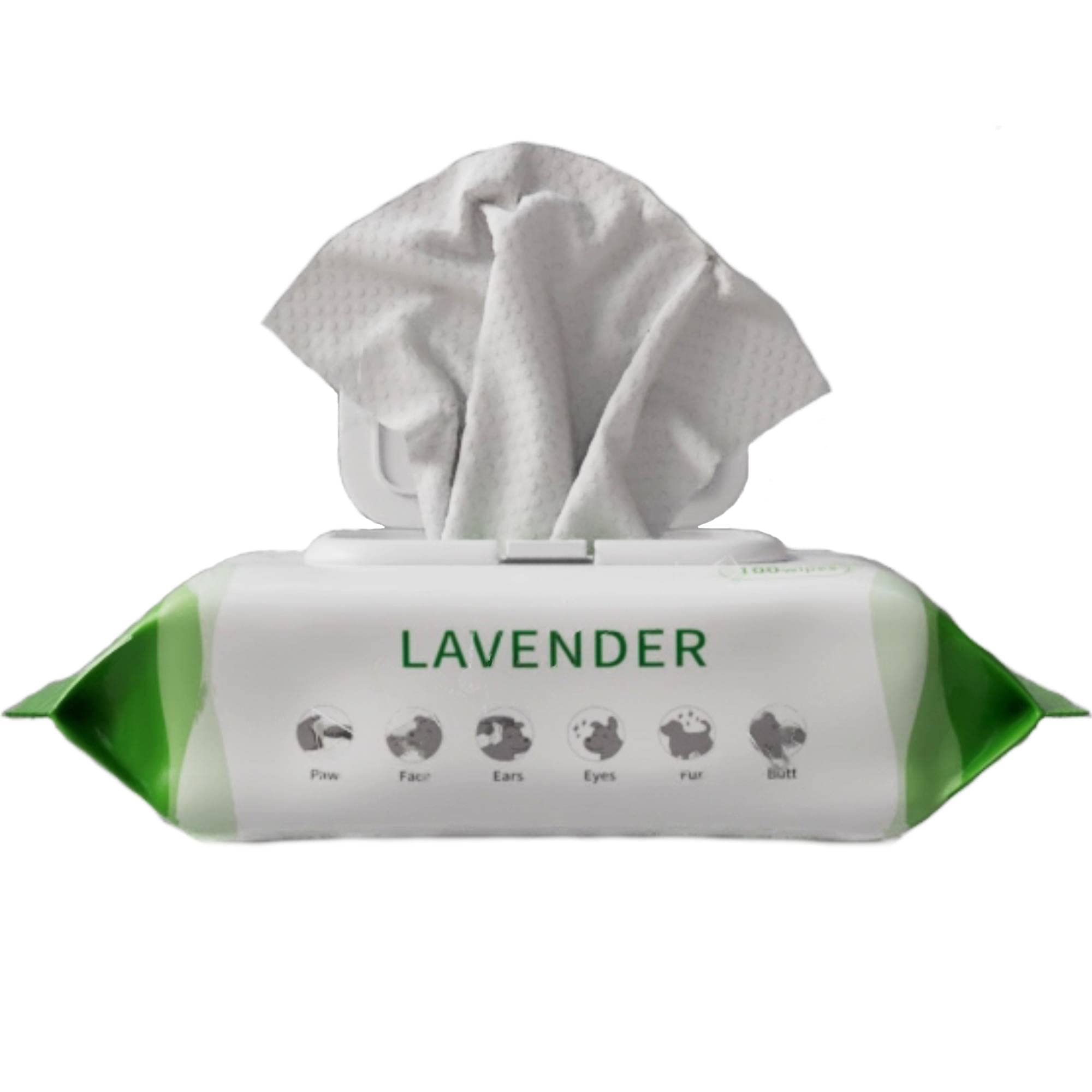 Petazy Dog Wipes - 400 Organic Lavender Scented Cleaning Wipes + 5 Bonus Glove Wipes for Paws, Butt, Ears, and Eyes
