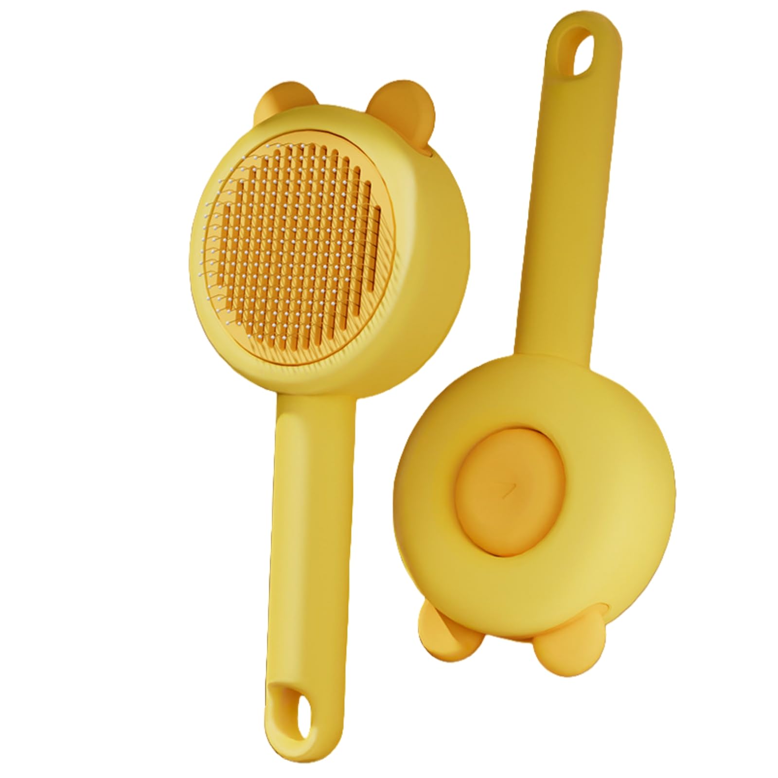 Nskanios Paw Cat Brush With Release Button, Self Cleaning Cat & Dog Hair Brush For Shedding, Grooming Long & Short Haired Pets (