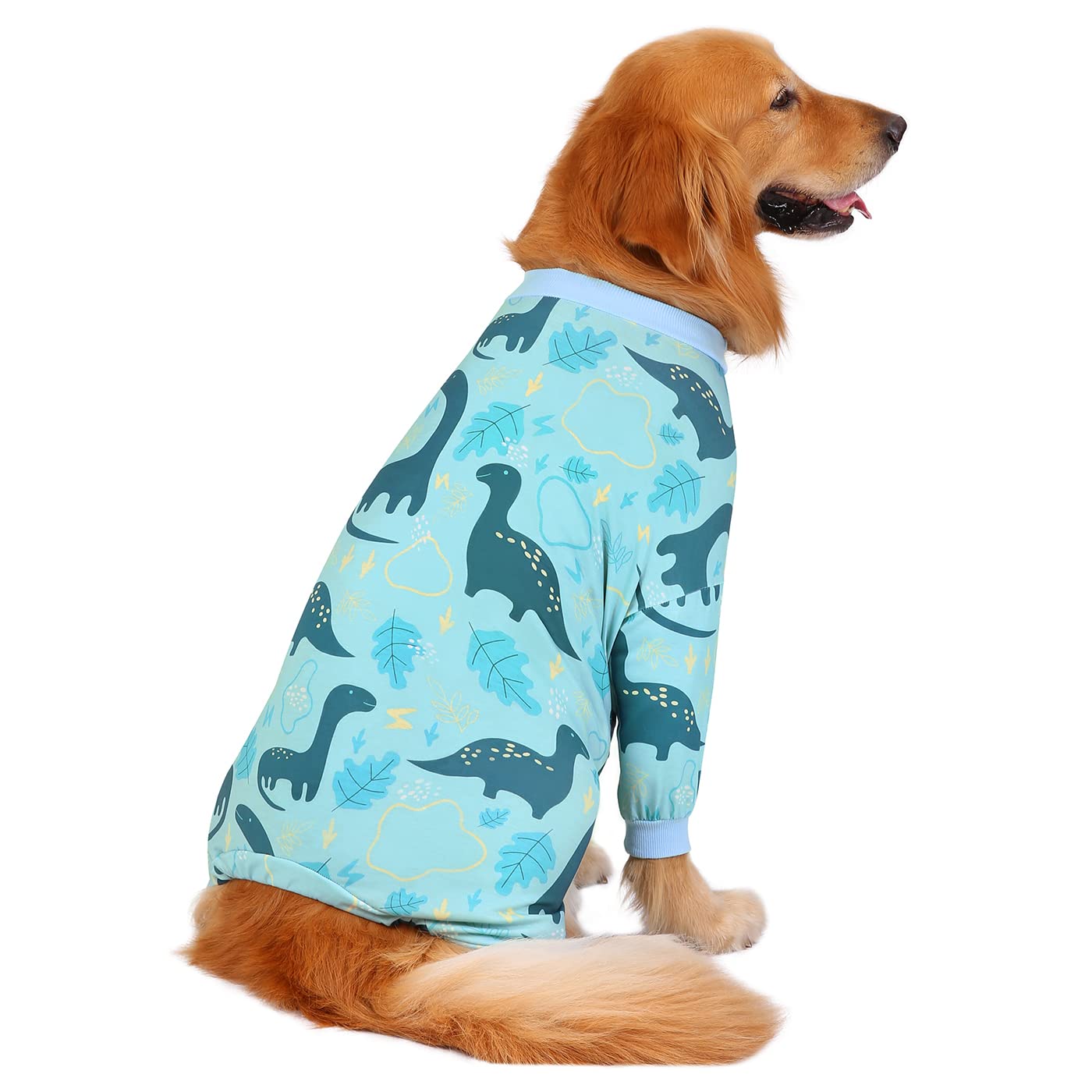 Hde Dog Pajamas One Piece Jumpsuit Lightweight Dog Pjs Shirt For M-3Xl Dogs Dinosaurs - M