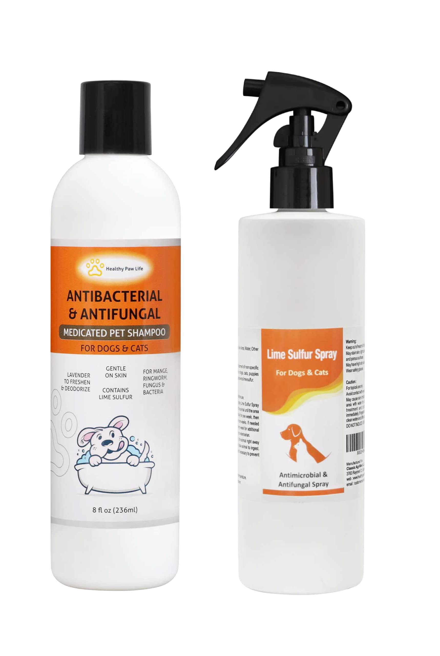 Bundle - 2 Items: Classic's Lime Sulfur Shampoo (8 oz) and Classic's Lime Sulfur Spray (8 oz)