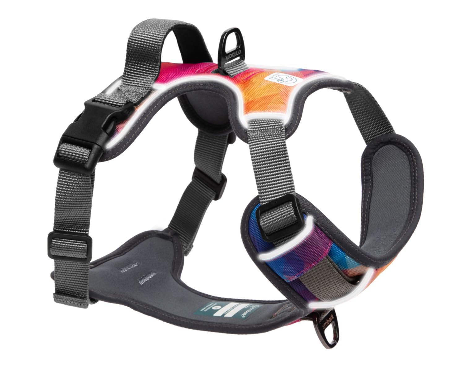 Embark Urban Dog Harness, No Pull Dog Harness With 2 Leash Clips, Dog Harness For Medium Dogs No Pull. Front & Back With Control