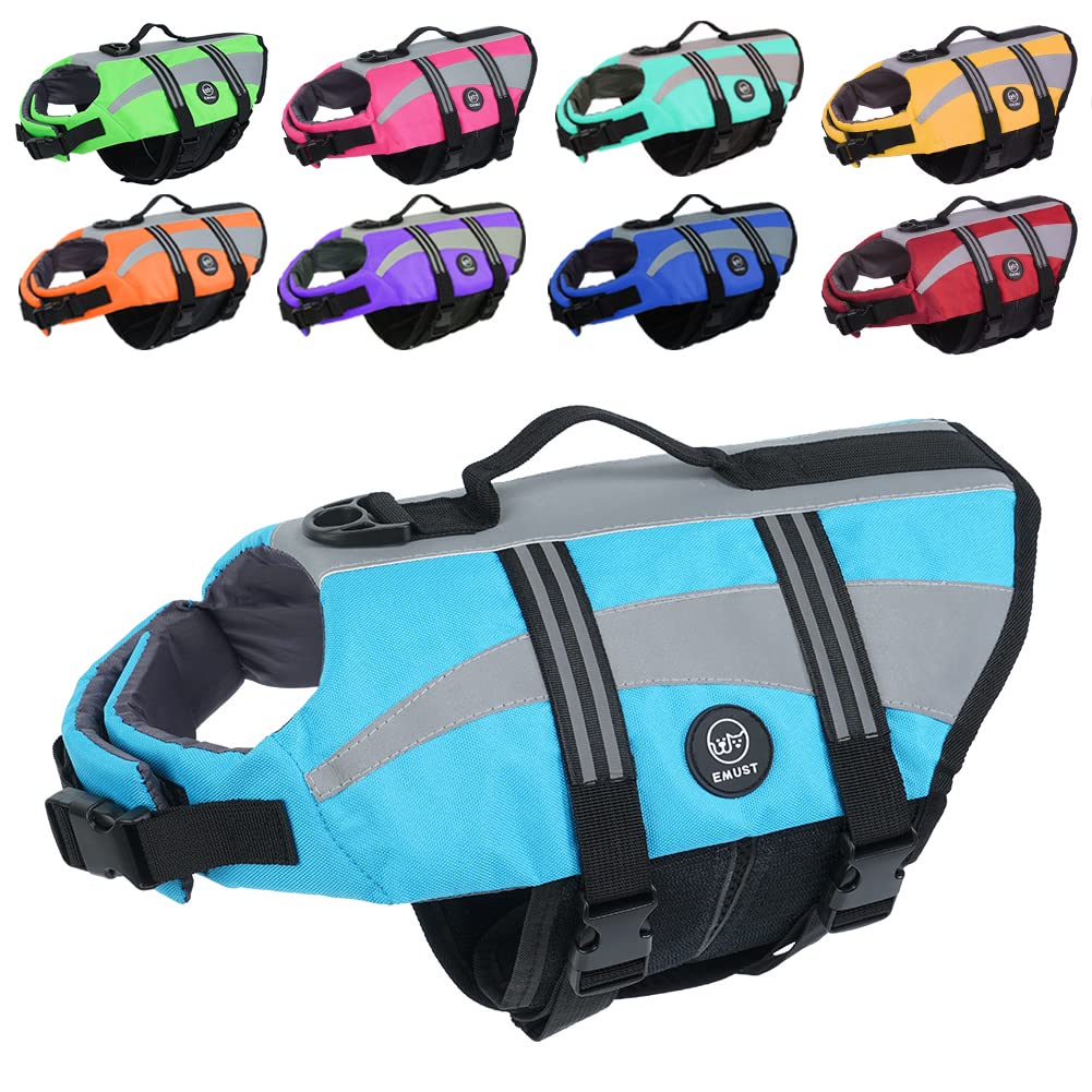 Emust Dog Life Vests, Adjustable Dog Life Jackets For Small Dogs With Enhanced Buoyancy, Small Dog Flotation Vest With Durable R