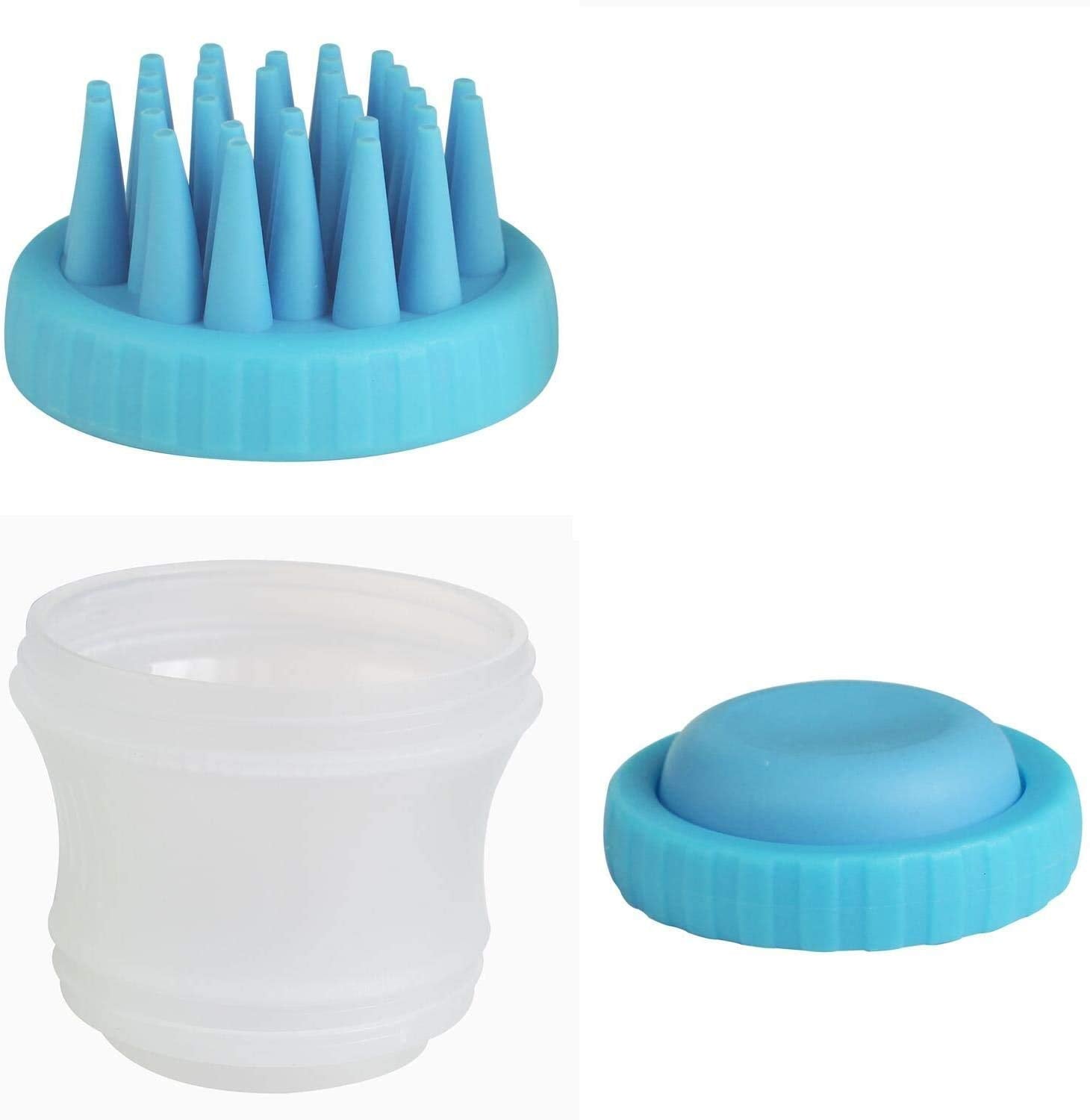 Vandu Pet Dog Cat Bath & Massage Brush, Pet Scrubber Shampoo Dispenser Silicone Brush  Bristle Pet Cleaning Device Wahser Bathi