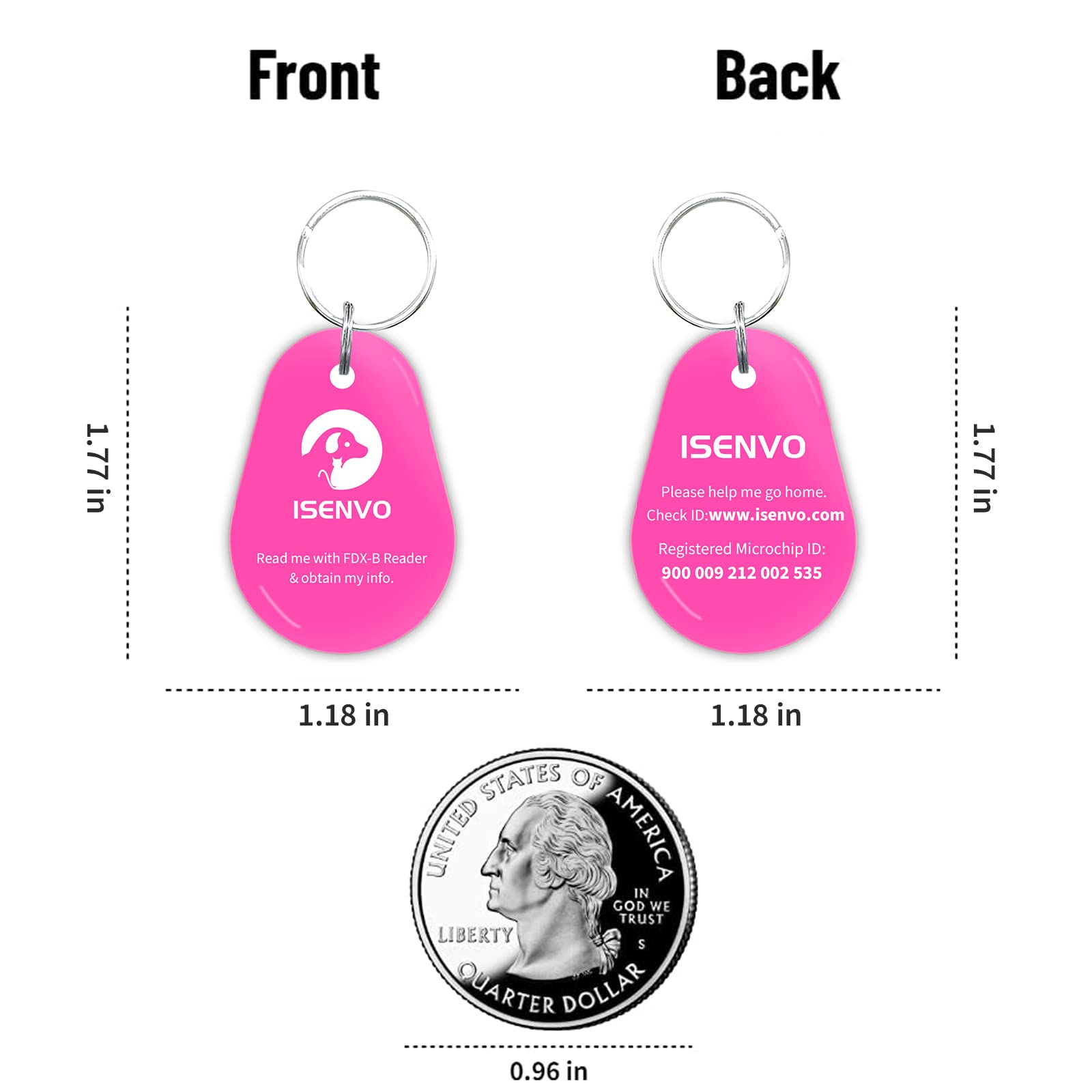 Pet Id Tag With Microchip Inside, Use For Smart Auto Pet Door And Feeder,Waterproof And Durable Pet Id Tag With Free Registratio