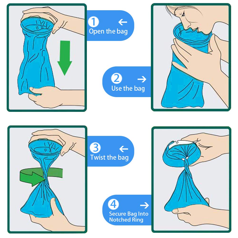 YgDZ Vomit Bags Disposable, 15 Pack Barf Bags Throw Up Emesis Bags Puke Nausea Bags for Travel Motion Sickness, car  Aircraft, K