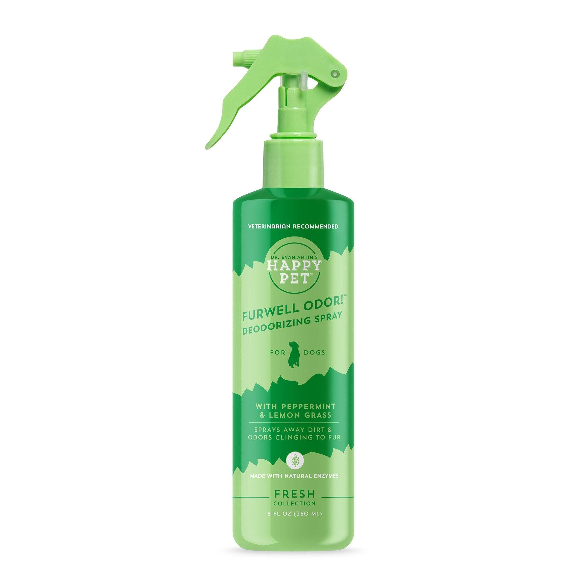 Happy Pet Furwell Odor Deodorizing Spray | Waterless, No Rinse Dog Spray | All Natural And Non-Toxic | Vet Formulated By Dr. Evan Antin | 8 Oz