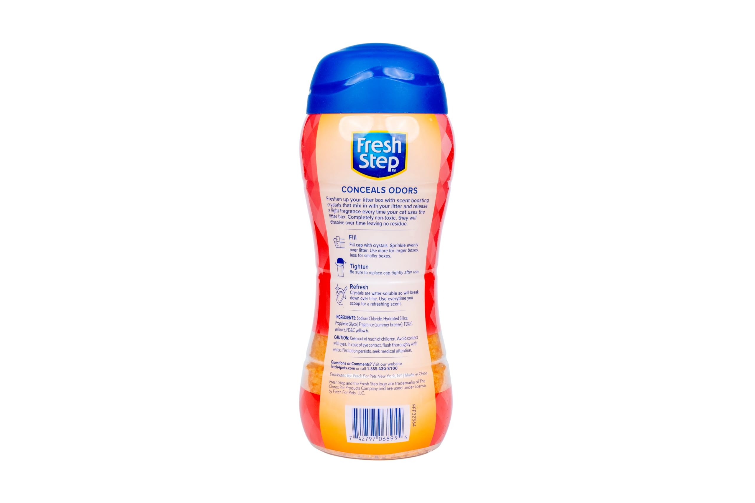 Fresh Step Litter Box Deodorizing Crystals, Summer Breeze Scent - Conceals Cat Odors - Floral Scented and Touch Activated Litter