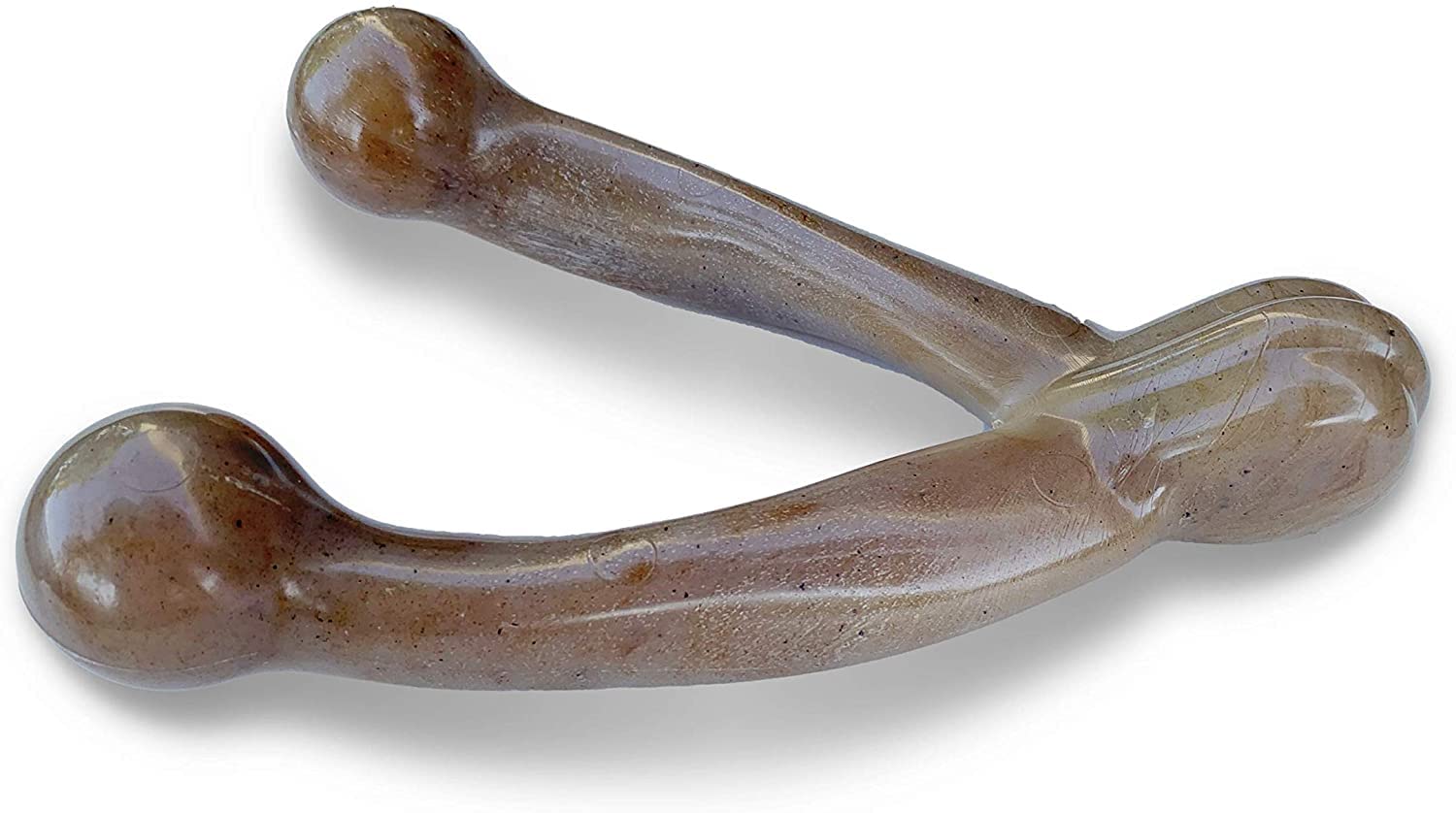 Pet Qwerks Wishbone Barkbone - Nylon Chew Toy For Aggressive Chewers - Bacon Flavor - 6.75''