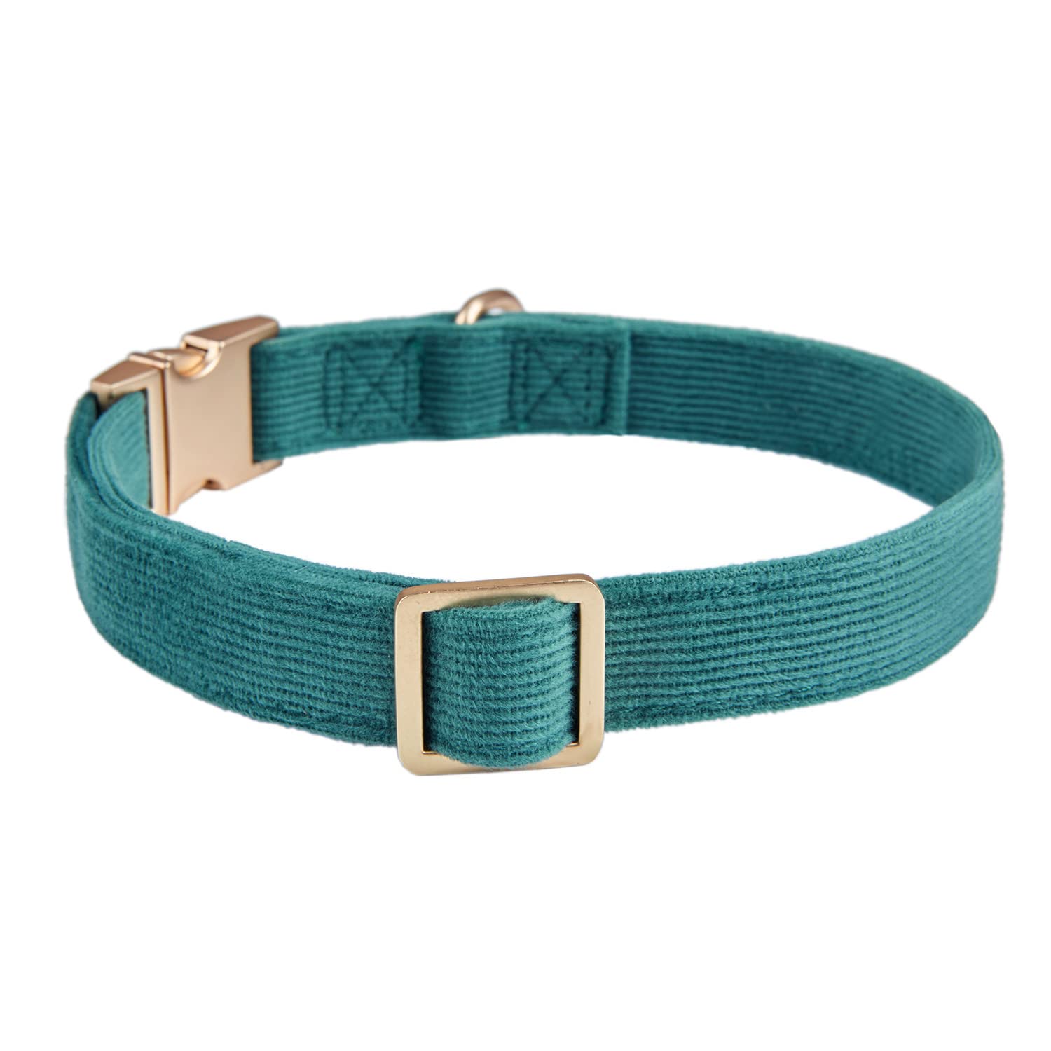 YUDOTE Soft Cotton Dog Collar with Metal Buckle Adjustable Heavy Duty Comfy Corduroy Collars for Small Medium Large Dogs,Dark Gr