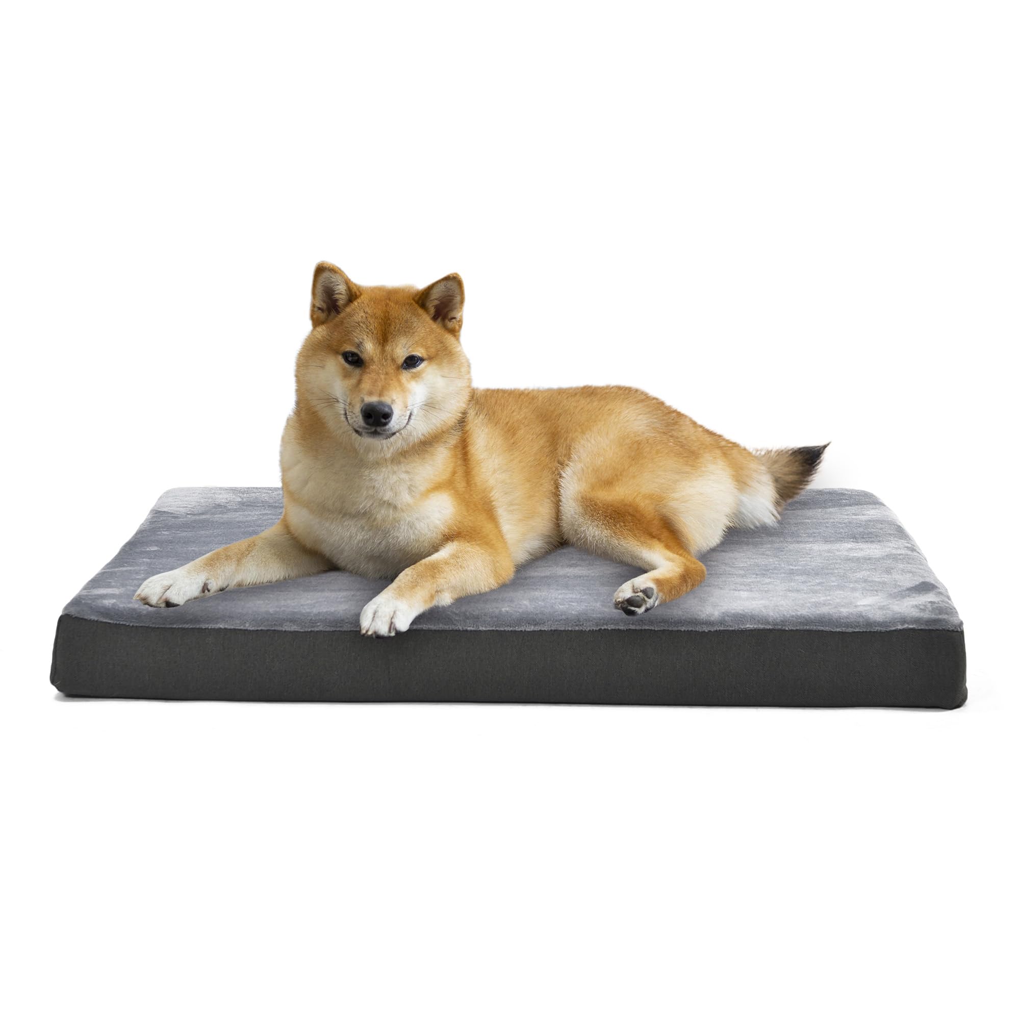 Amazon Basics Orthopedic Dog Bed Medium - Couch Style, Machine Washable, Non-Skid Removable Cover, 41'' X 29'' X 4'', Grey
