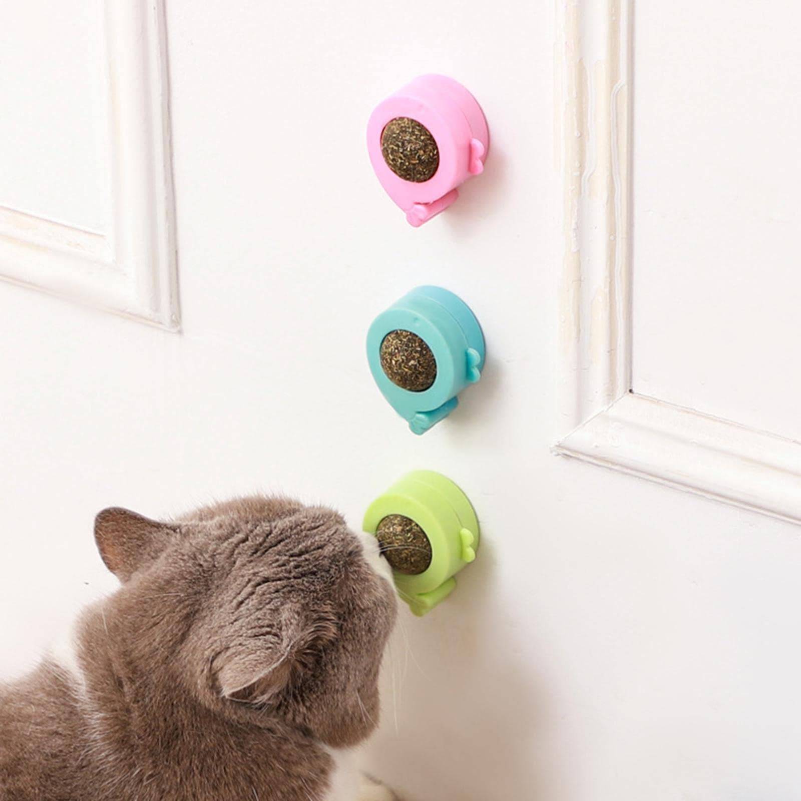 Secret Desire Sdr Rotatable Catnip Wall Toys Teeth Cleaning Interactive Kitty Toy For Kitten Pink