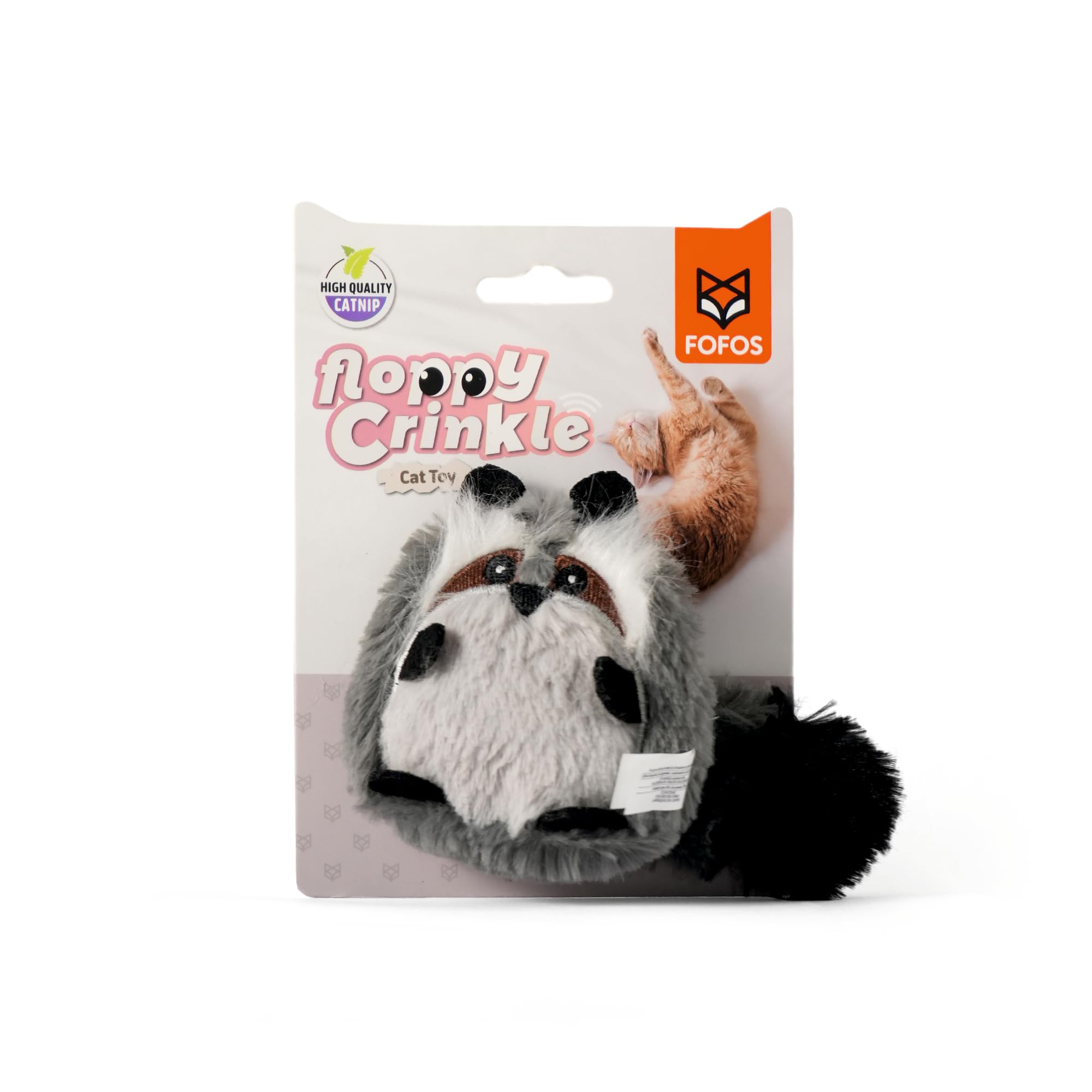 Barkbutler X Fofos Floppy Crinkle Raccoon Cat Toy  Us Grade Catnip And Super Soft Fabric, Premium Cat Accessories With Catnip F