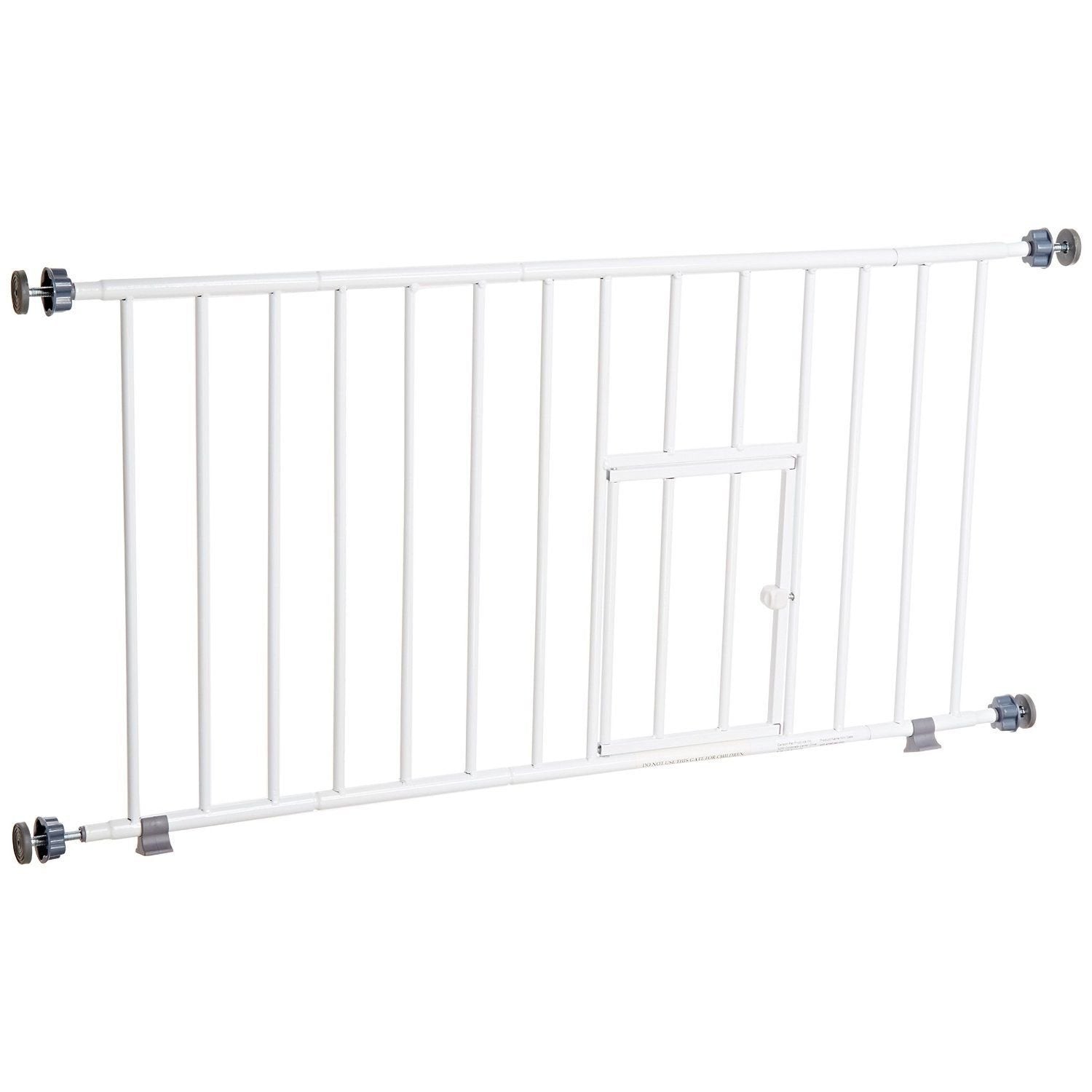 Carlson Pet Products MINI Expandable Extra Wide Pet Gate with Small Pet Door (916006), White, 18-31 inches
