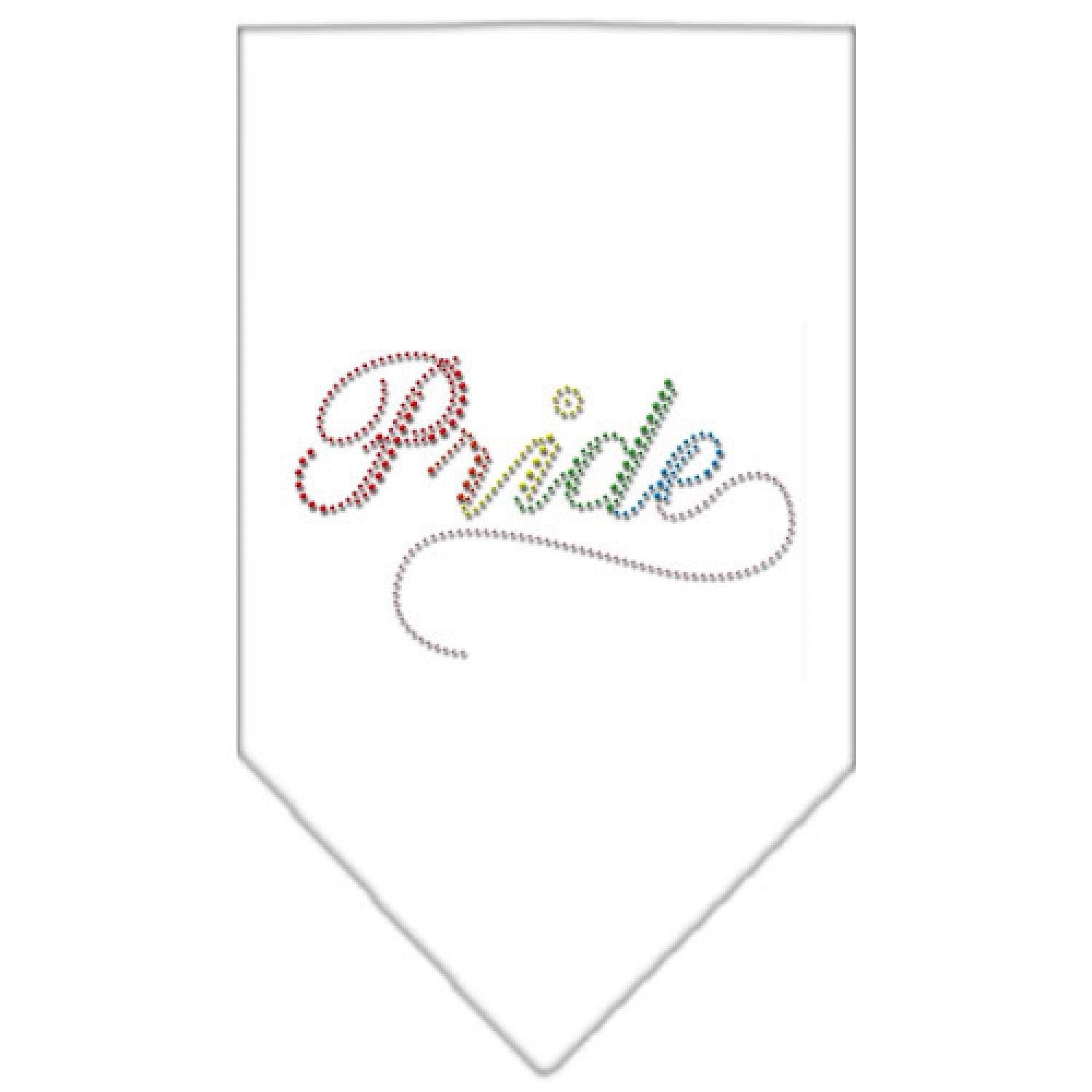 Mirage Pet Products Pride Rhinestone Bandana, Small, White
