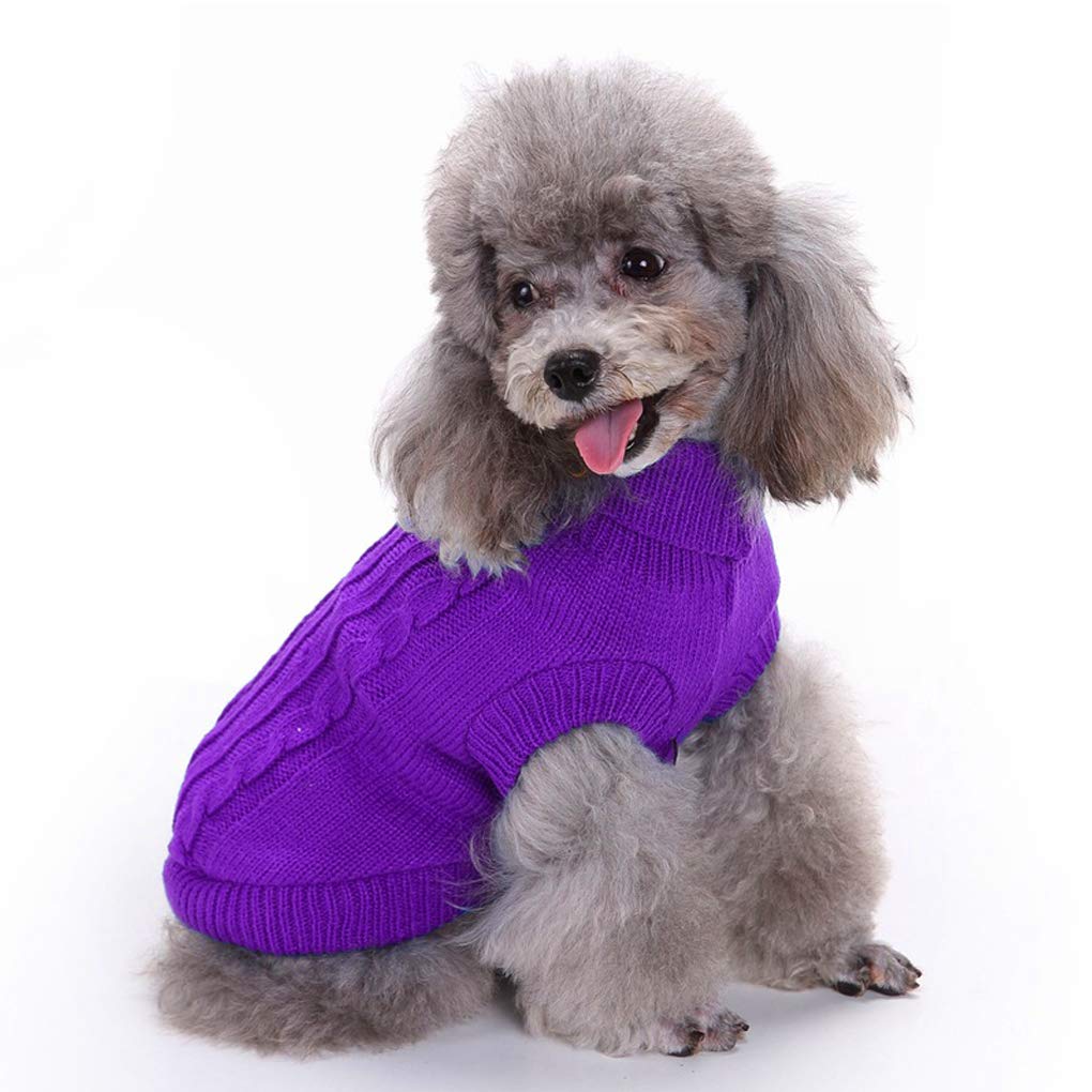 Dog Sweater, Warm Pet Sweater, Dog Sweaters For Small Dogs Medium Dogs Large Dogs, Cute Knitted Classic Cat Sweater Dog Clothes Coat For Girls Boys Dog Puppy Cat (Xxxl, Purple)