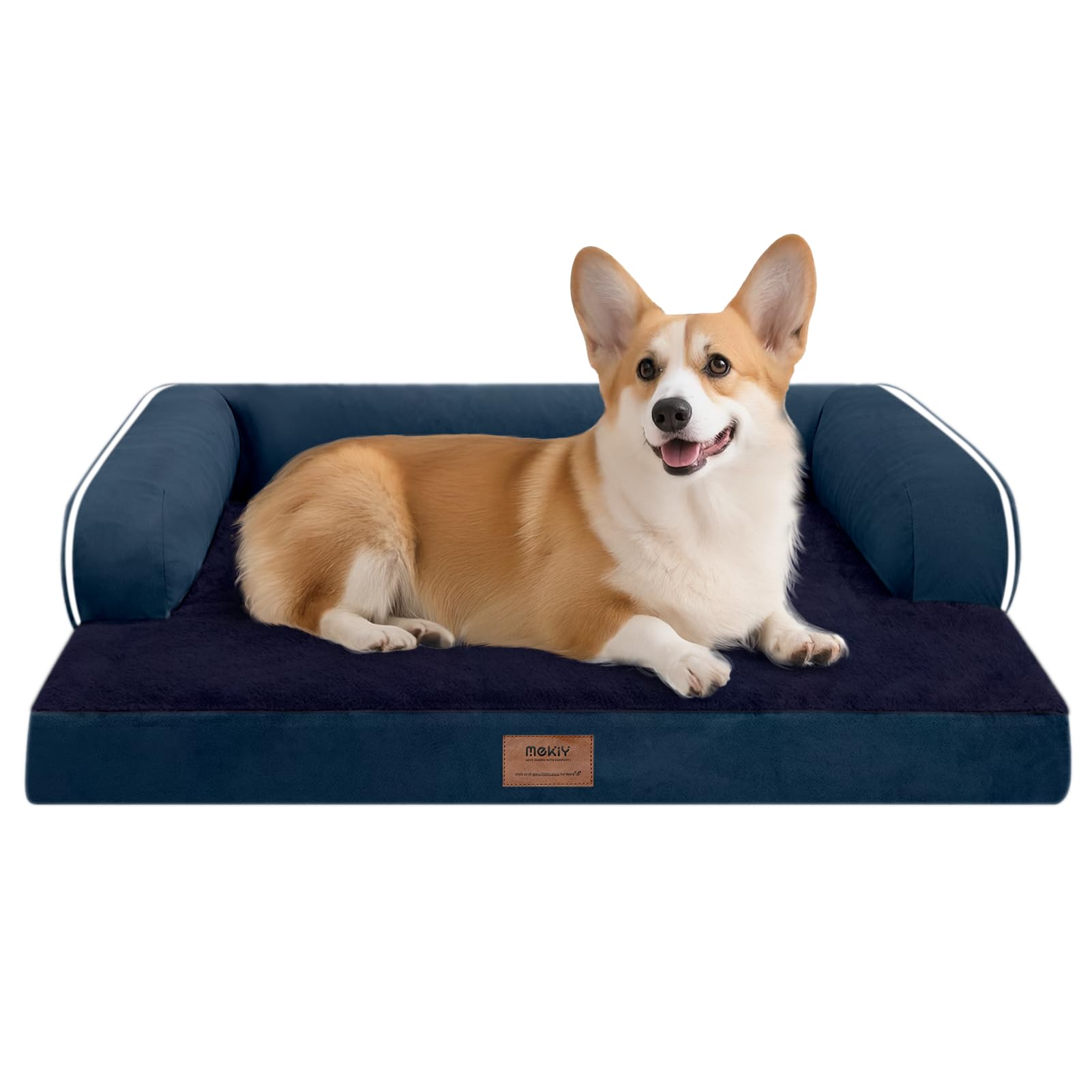 Dog Bed Medium Size Dog-Orthopedic Waterproof Bed for Dogs,Foam Couch Sofa with Washable Removable Cover & Non-Slip Bottom-Navy 