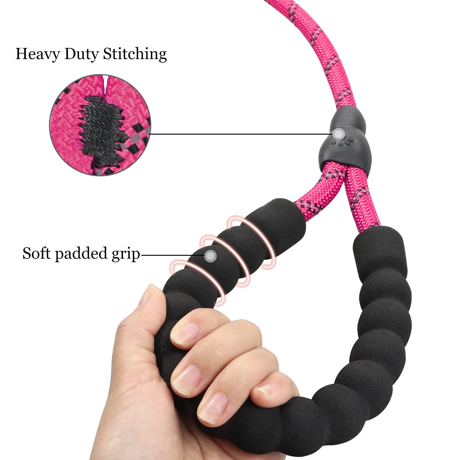 Tagme Slip Leads For Dogs, 6 Ft Heavy Duty Slip Leash With Padded Handle, Strong Rope No Pull Pet Training Leash For Large Dogs,
