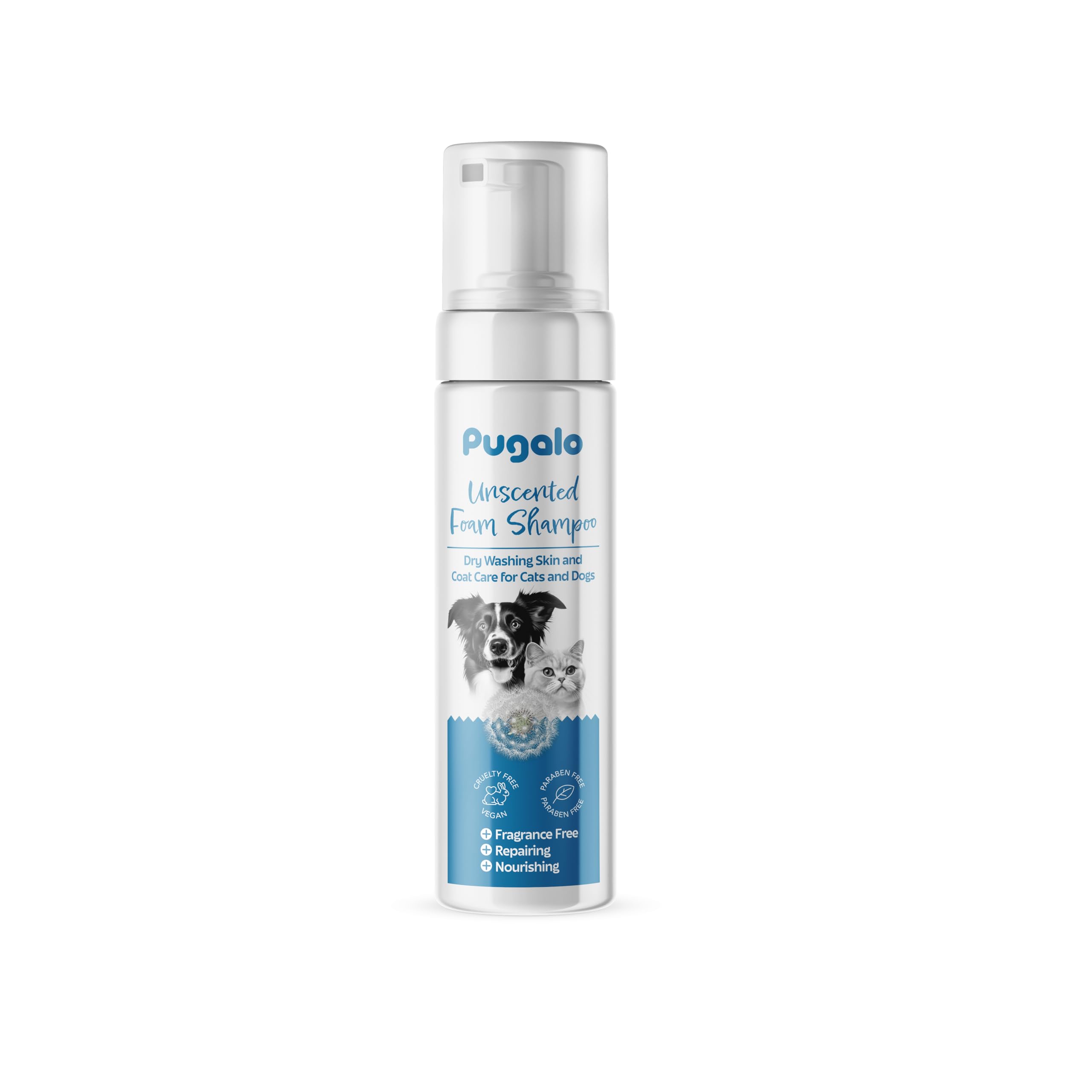 Waterless Cat & Dog Shampoo - 200Ml (6.76Oz) Unscented Dry Foam Cleanser & Conditioner - No-Rinse Deshedding Shampoo For Smelly 
